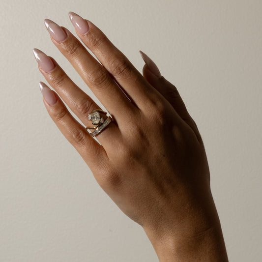 Oval Lab Grown Diamond Three Stone Engagement Ring