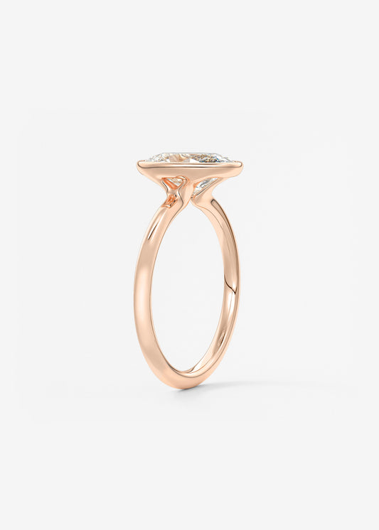 Oval Bezel Lab Grown Diamond Engagement Ring