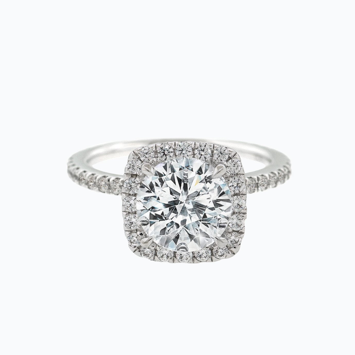1.50 CT Round Shaped Moissanite Halo Engagement Ring