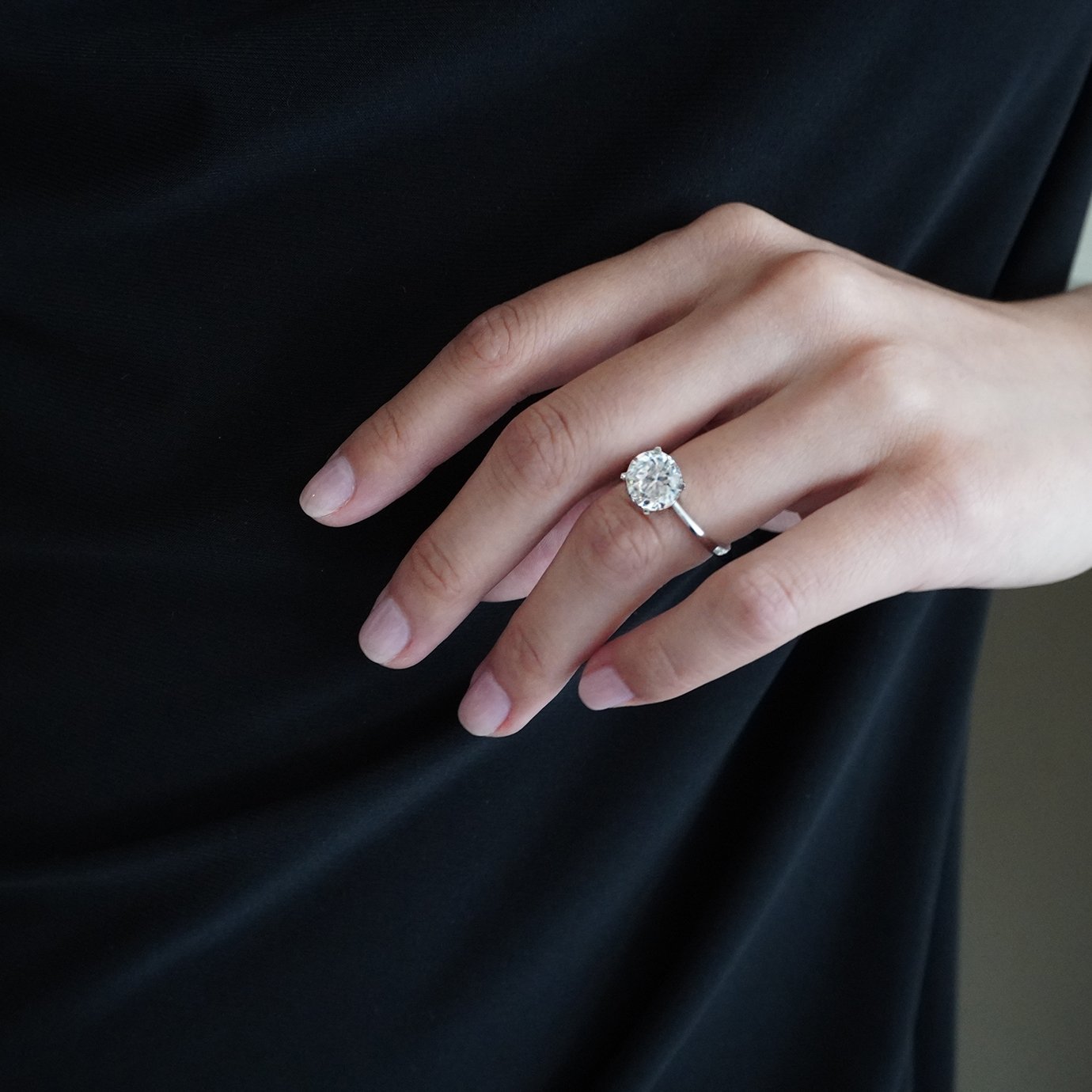 1.50 CT Round Shaped Moissanite Solitaire Engagement Ring