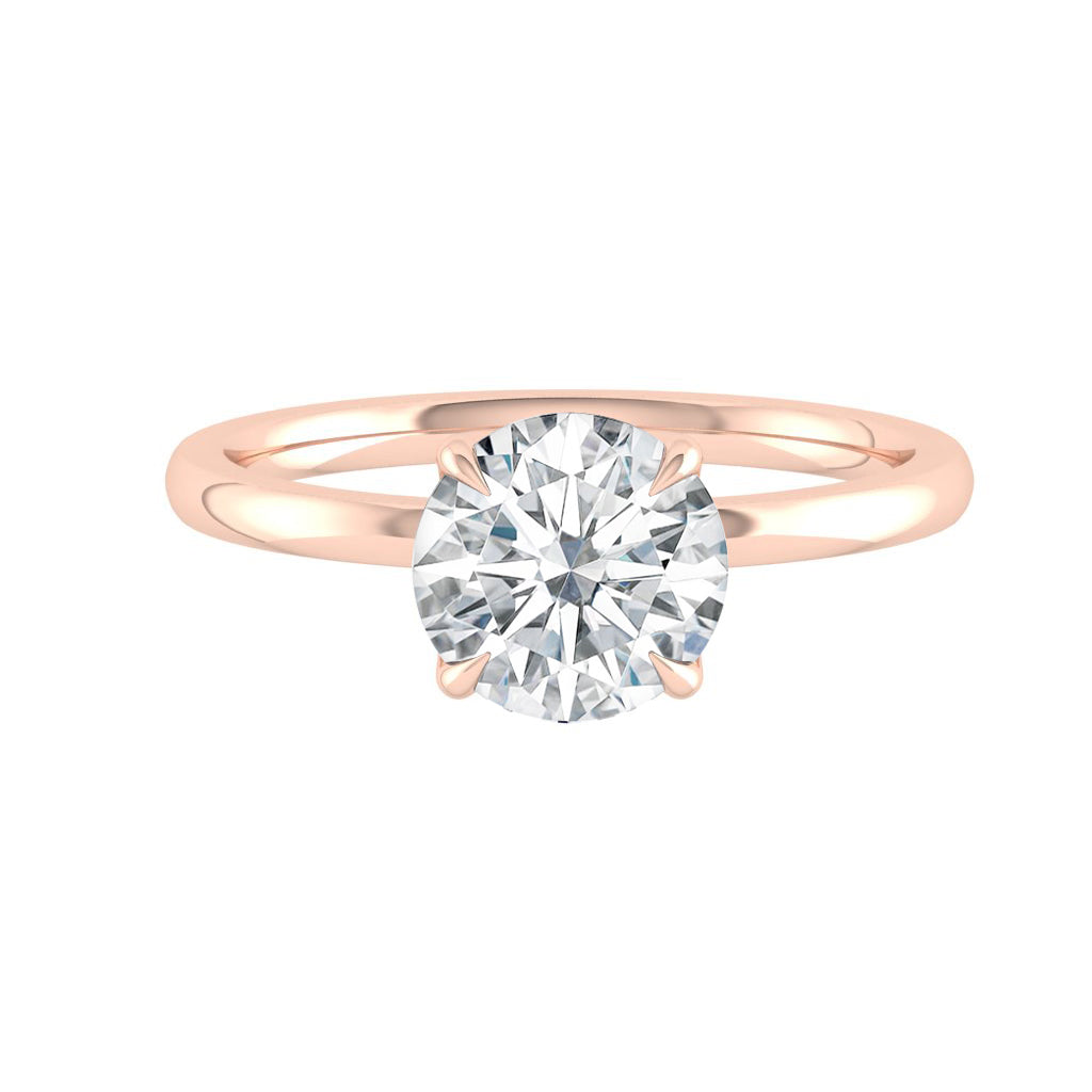 1.85 CT Round Cut Solitaire Moissanite Engagement Ring