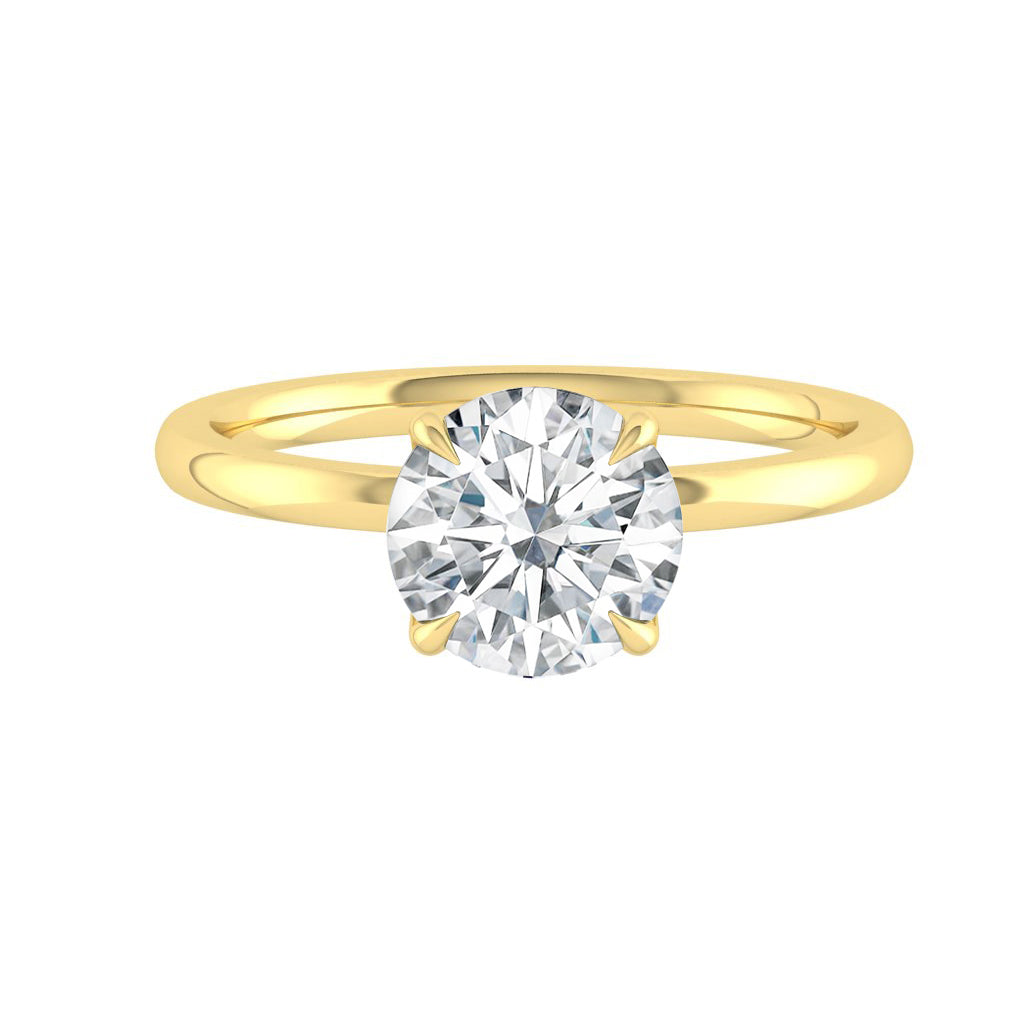 1.85 CT Round Cut Solitaire Moissanite Engagement Ring