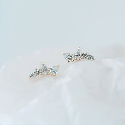 0.4 TCW Pear & Round Cut Moissanite Stud  Earrings