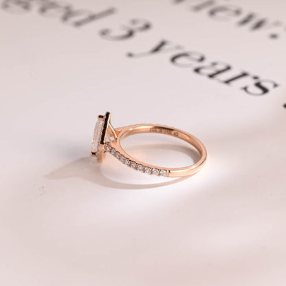 Stunning 1.0 - 2.0 CT Pear Moissanite Engagement Ring with Pave & Halo Design 3