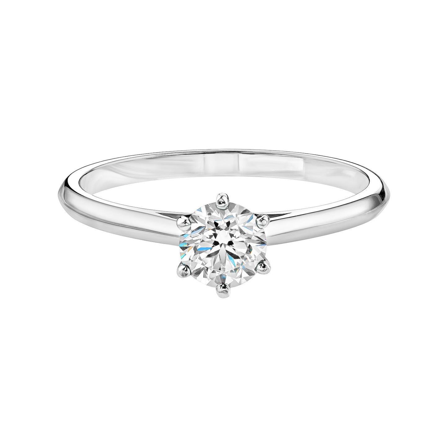 0.50 CT Round Shaped Moissanite Solitaire Engagement Ring