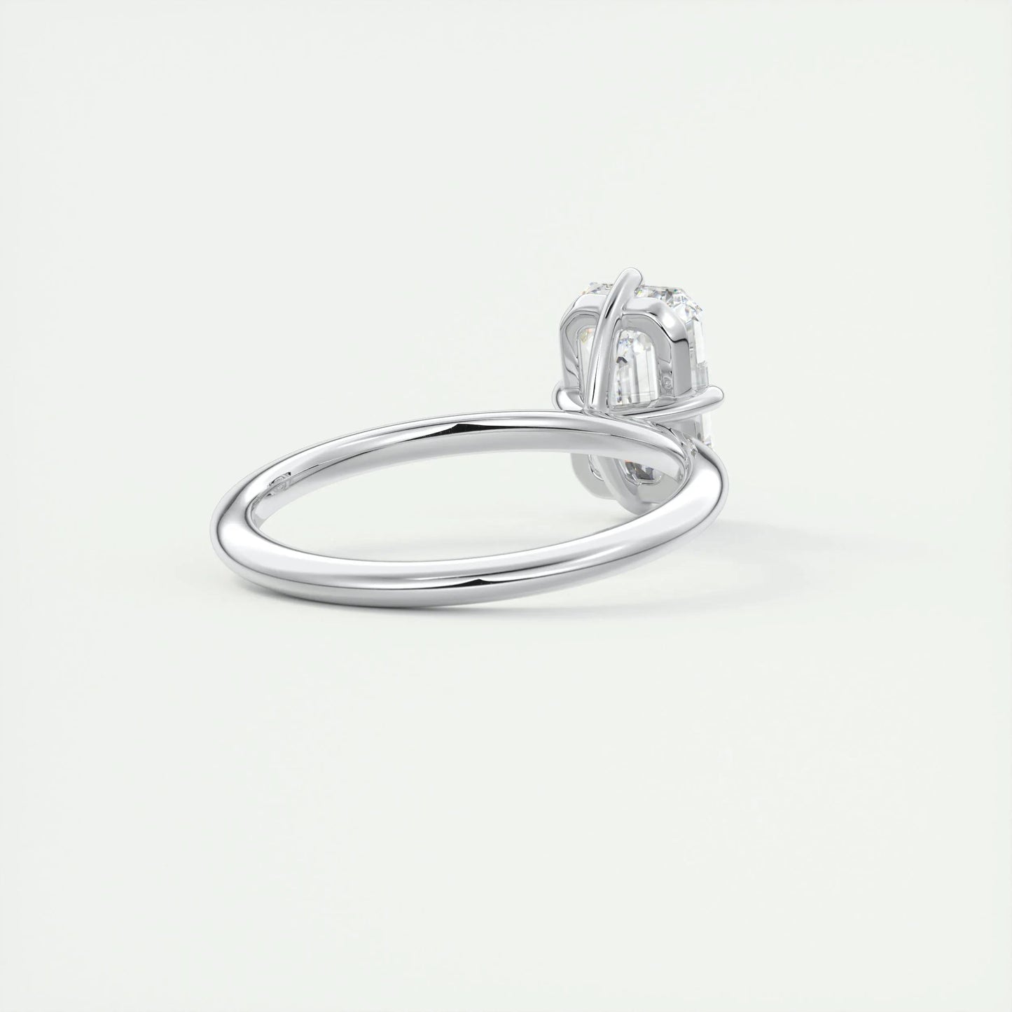 1.91 CT Emerald Cut Solitaire Moissanite Engagement Ring