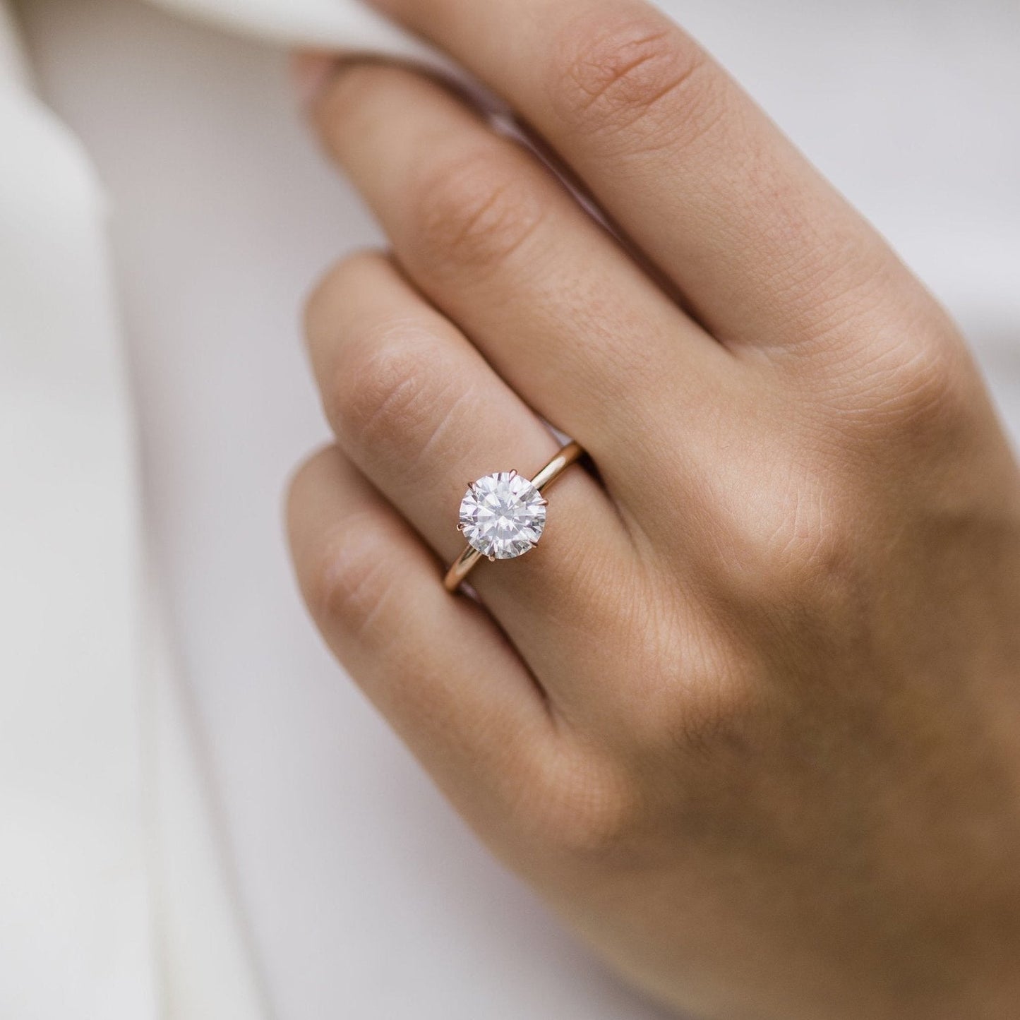 2.1 CT Round Solitaire Lab Grown Diamond Engagement Ring