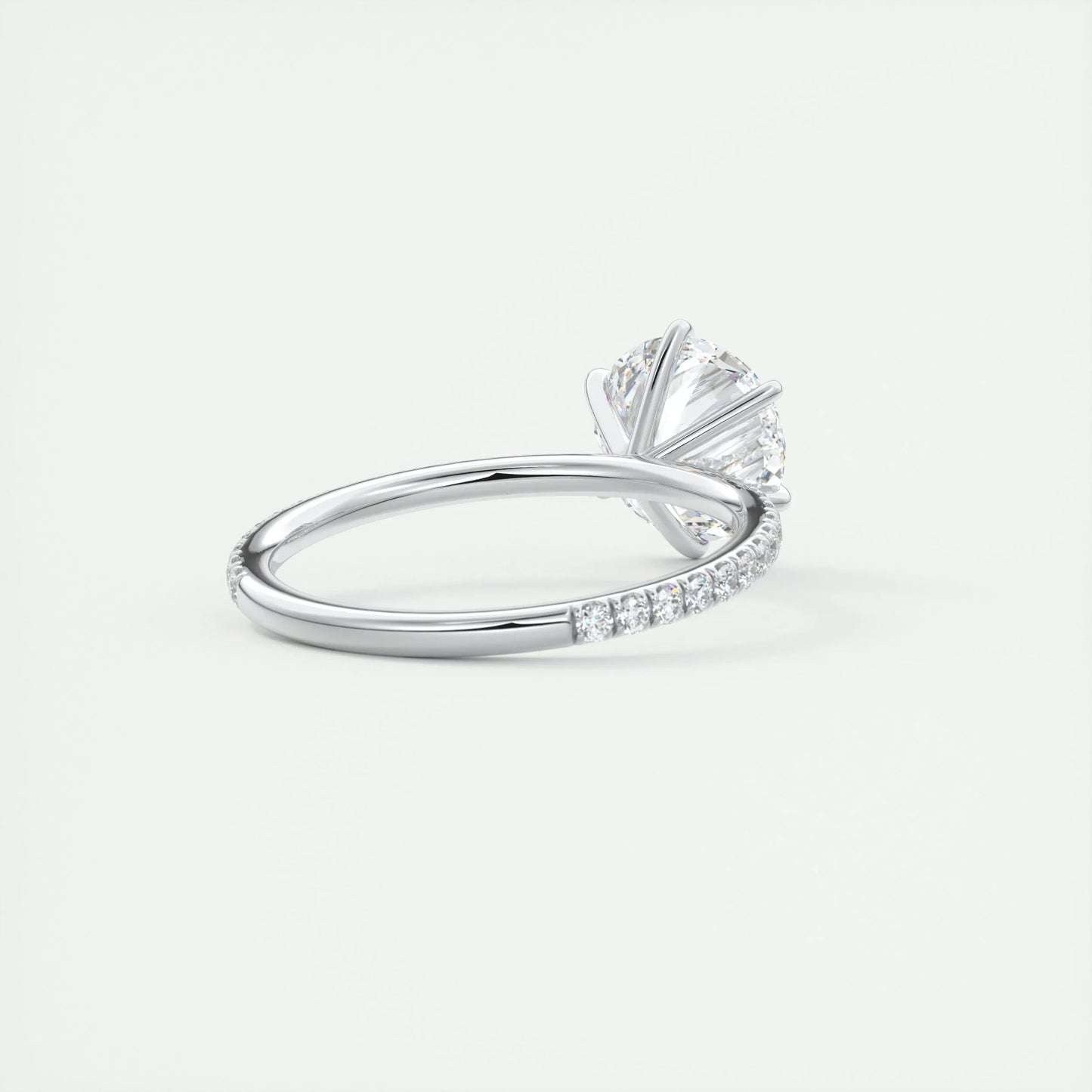 2.0 CT Round Cut Solitaire Pave Moissanite Engagement Ring