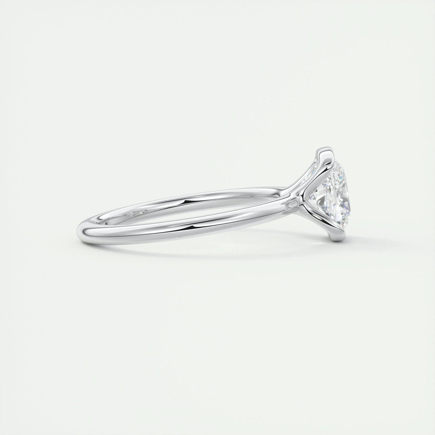 2.15 CT Cushion Half Bezel Solitaire Moissanite Engagement Ring