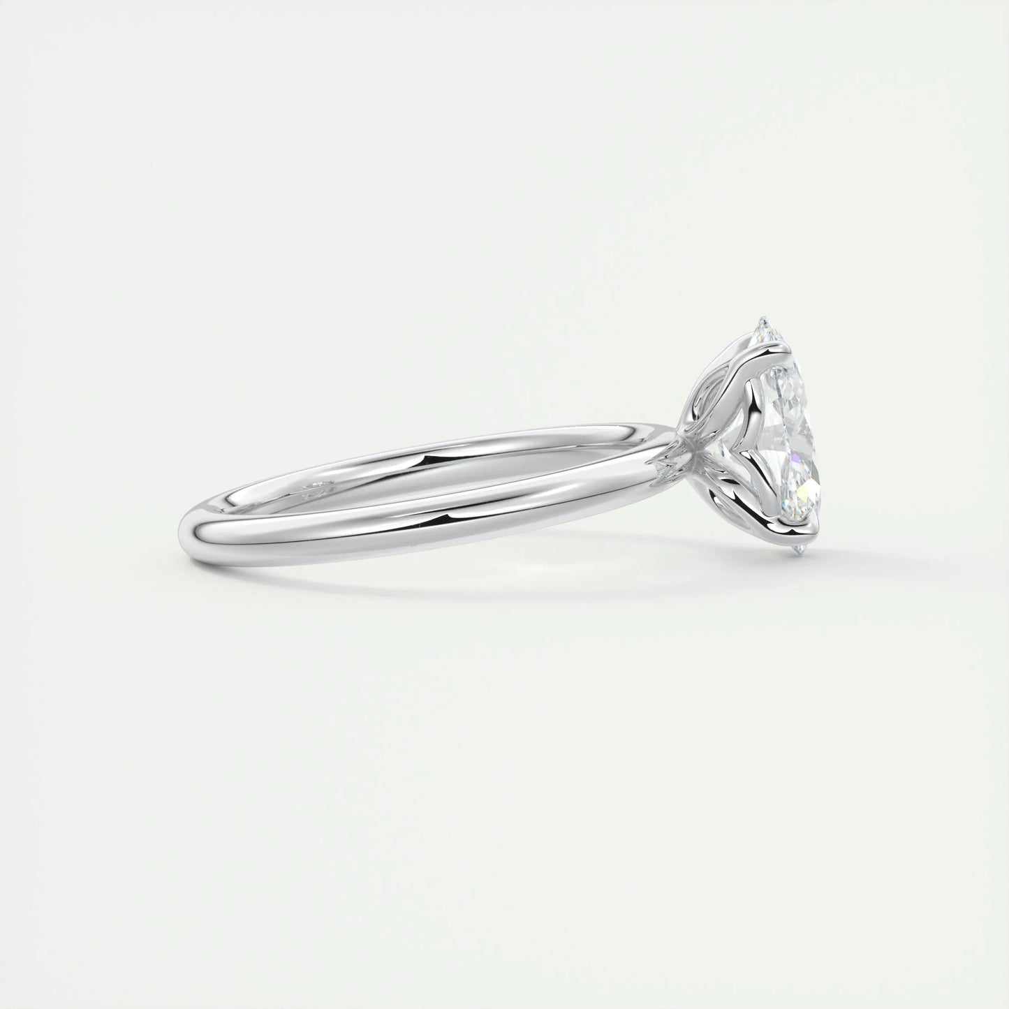 1.91 CT Oval Cut Solitaire Moissanite Engagement Ring