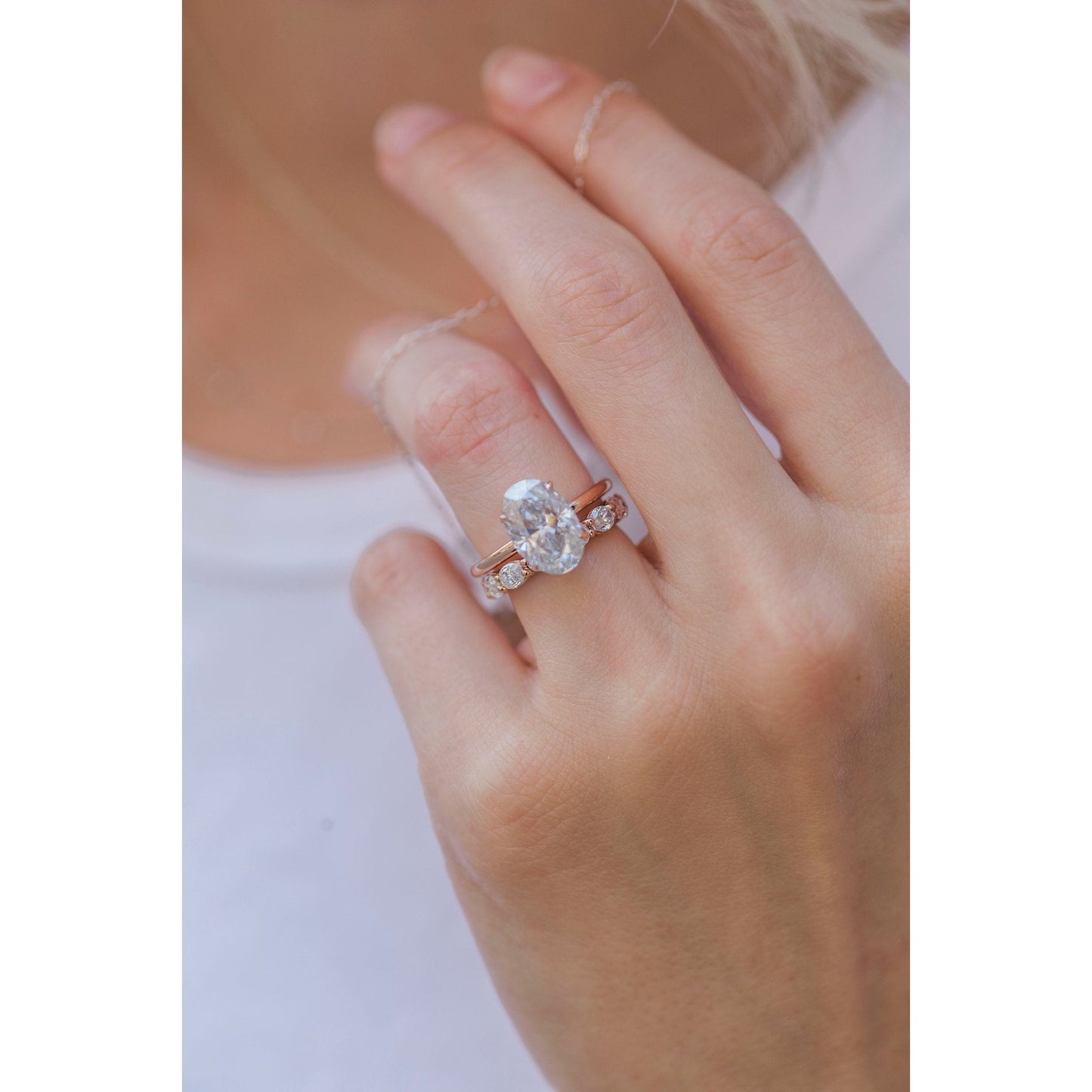 4.0 CT Oval Solitaire Moissanite Engagement Ring