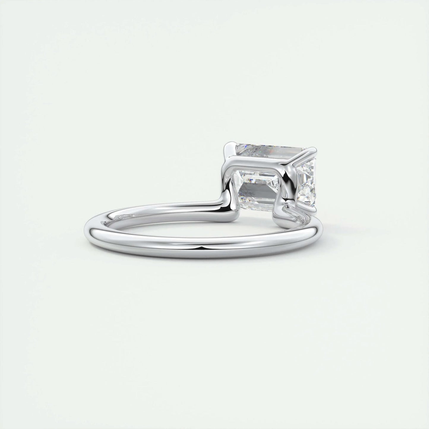 1.91 CT Emerald Cut Solitaire Moissanite Engagement Ring