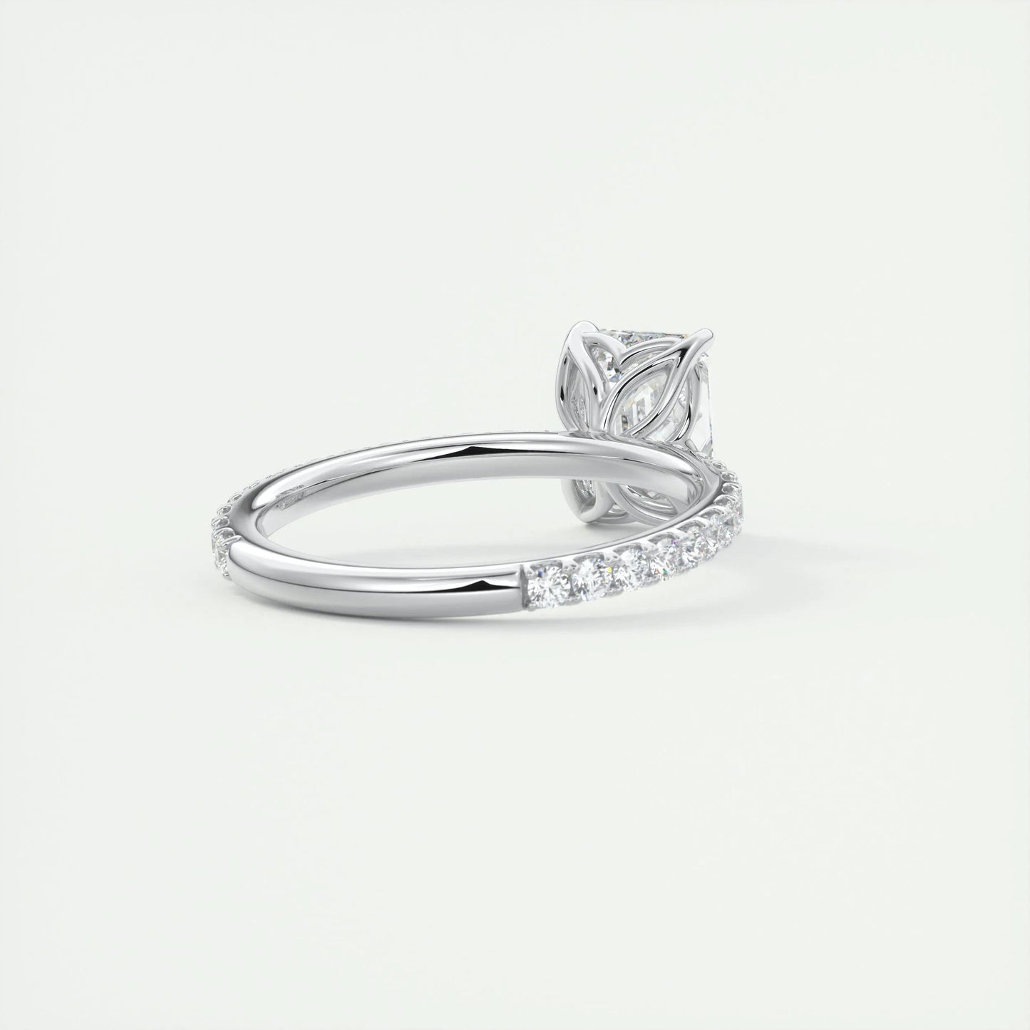 1.91 CT Emerald Solitaire Pave Moissanite Engagement Ring