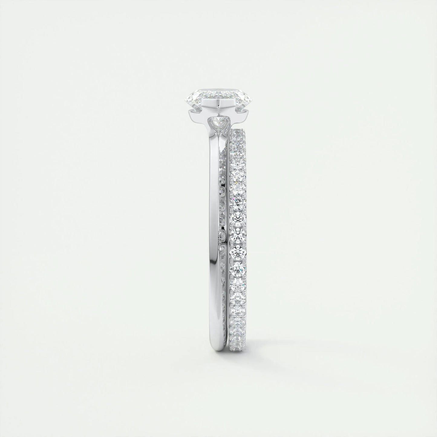 1.98 CT Marquise Half Bezel Solitaire Moissanite Engagement Ring