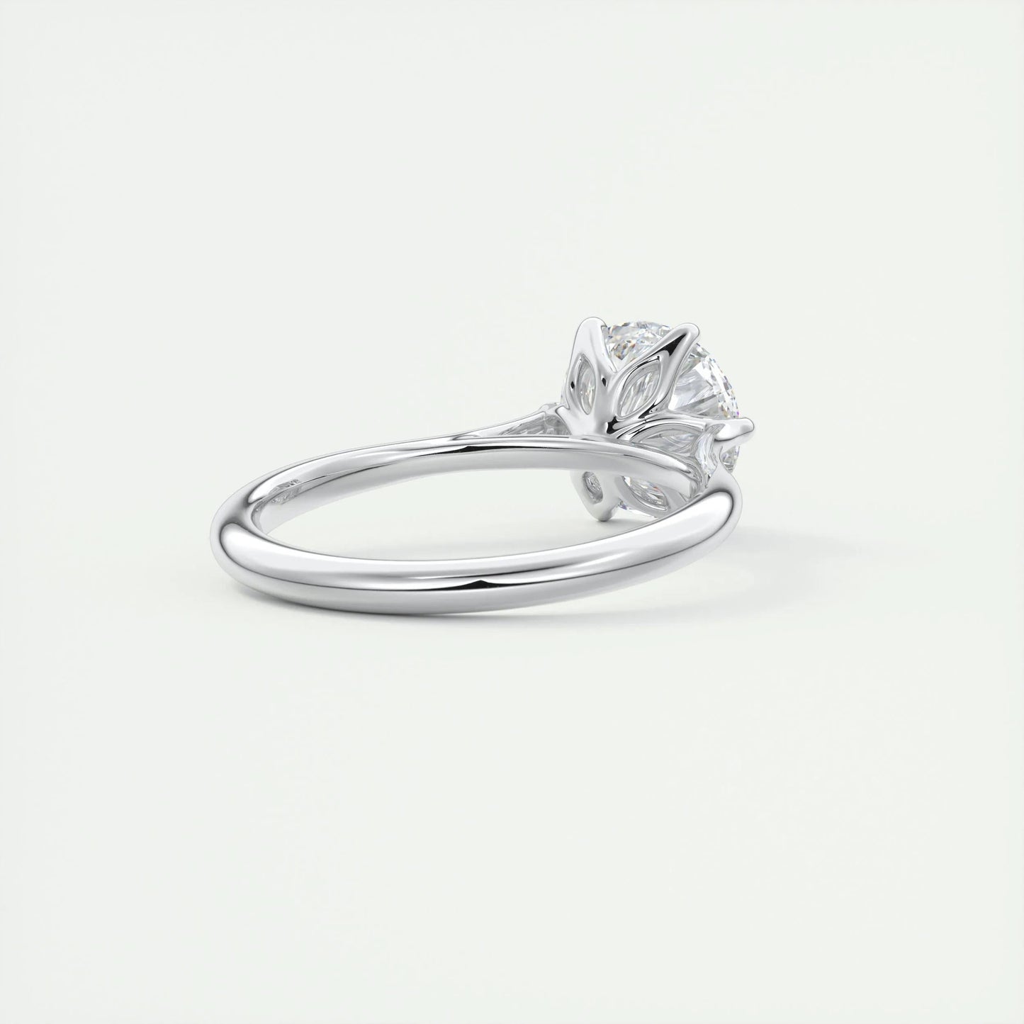 1.35 CT Round Cut Solitaire Moissanite Engagement Ring