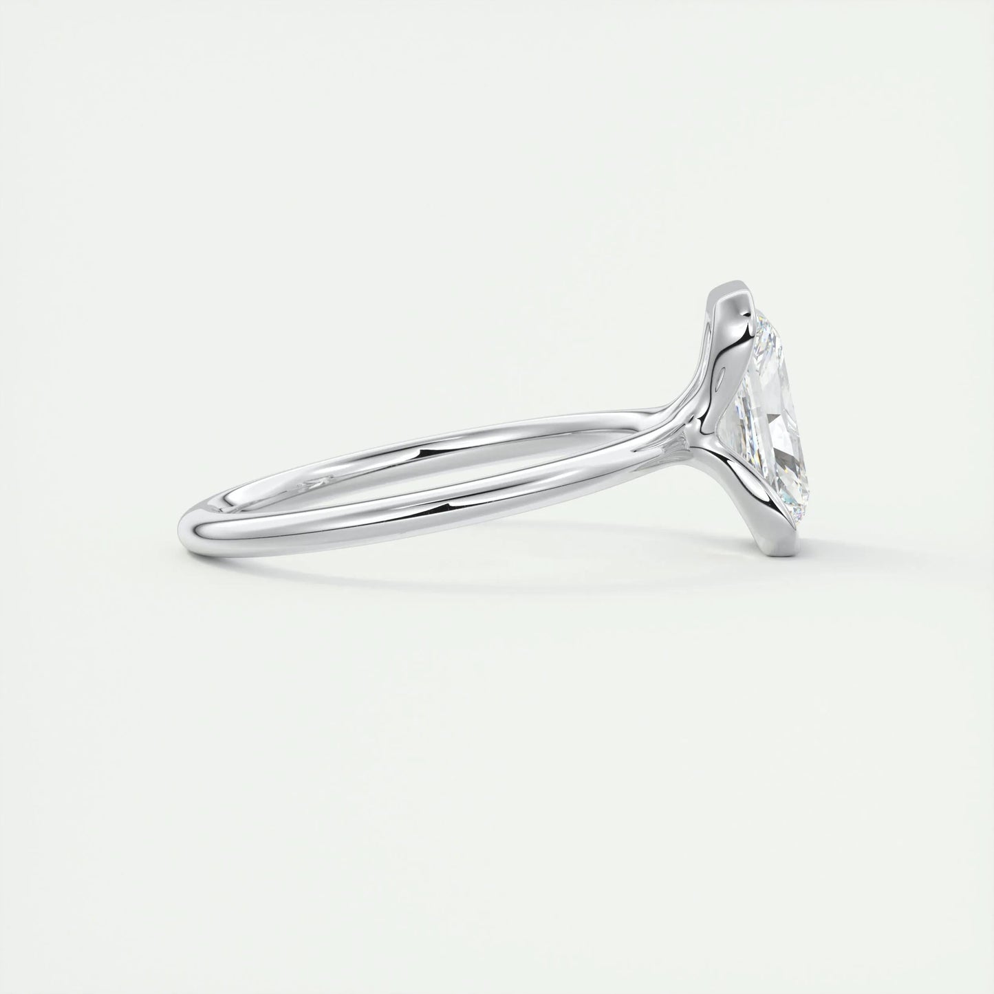 2.10 CT Radiant  Solitaire Half Bezel Moissanite Engagement Ring