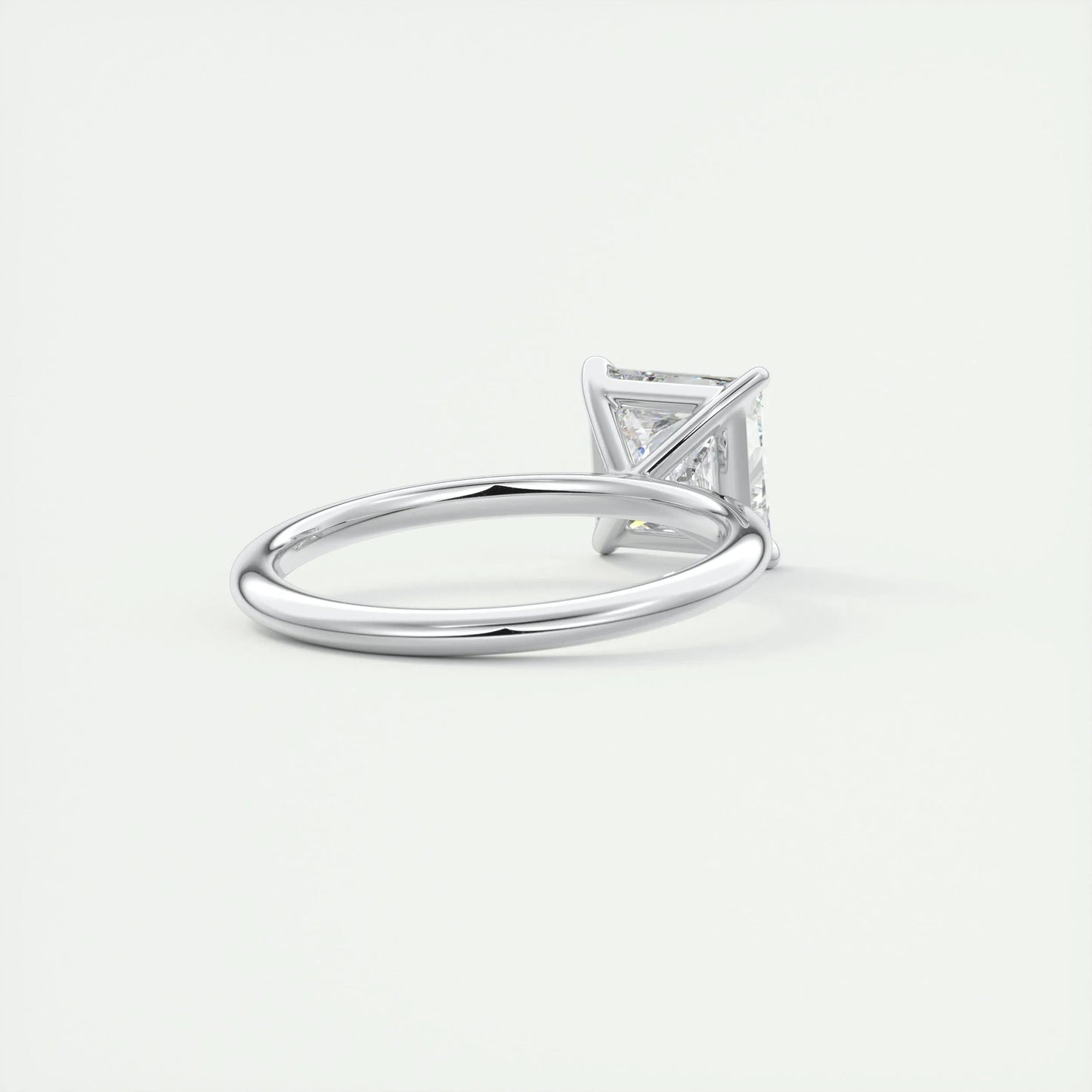 2.08 CT Princess Cut Solitaire Moissanite Engagement Ring