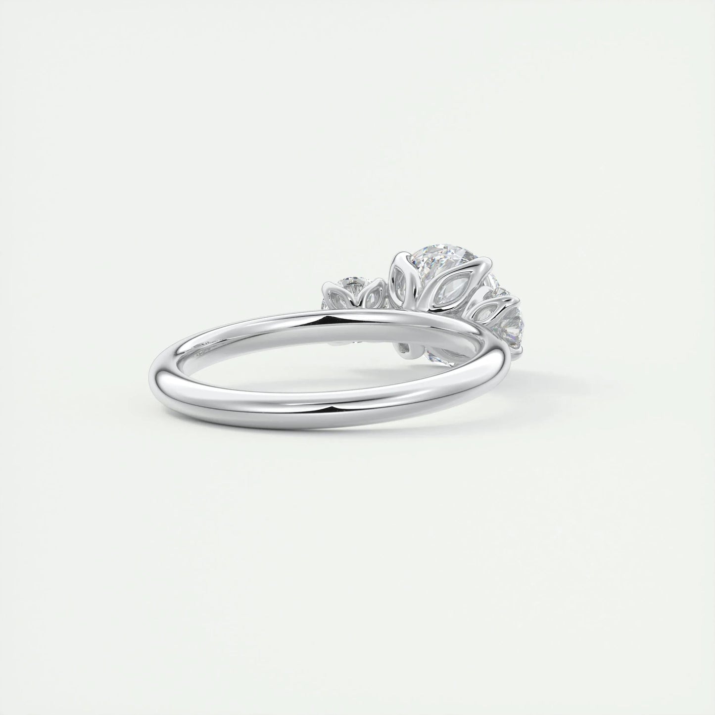 2.0 CT Round Cut Three Stone Moissanite Engagement Ring