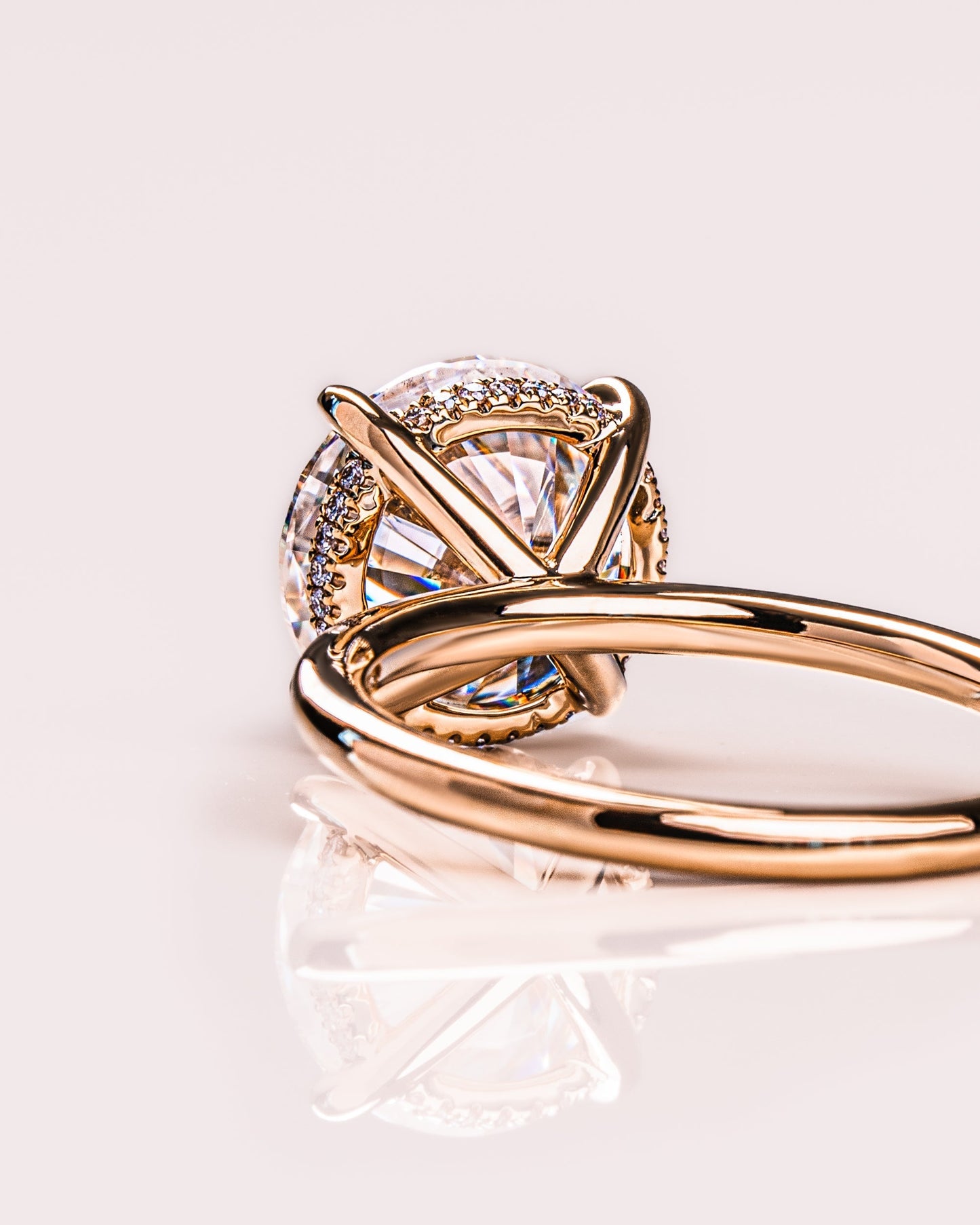 3.08 CT Round Cut Solitaire Hidden Halo Setting Moissanite Engagement Ring