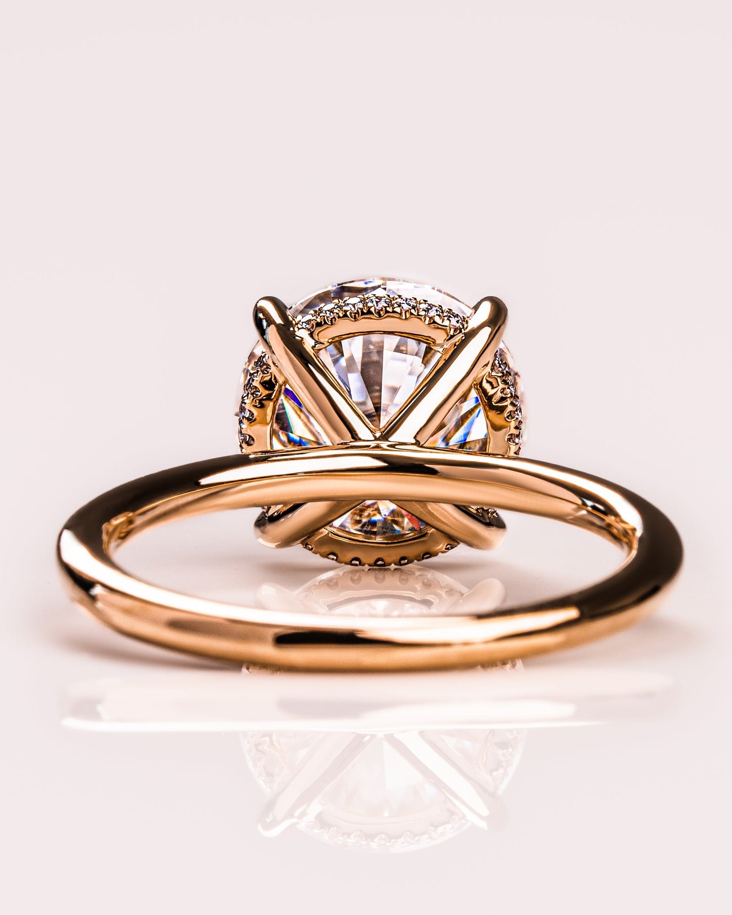 3.08 CT Round Cut Solitaire Hidden Halo Setting Moissanite Engagement Ring