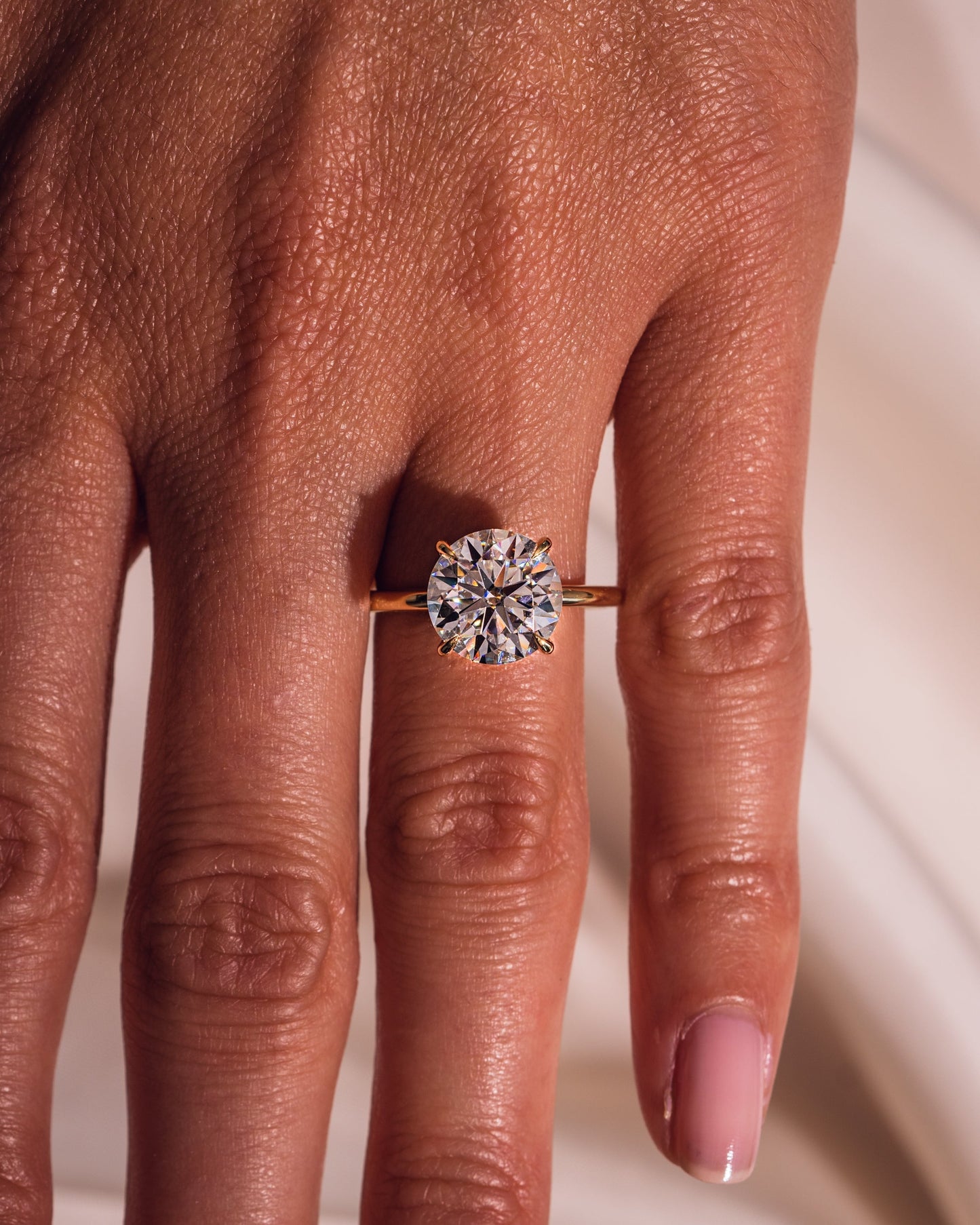 3.08 CT Round Cut Solitaire Hidden Halo Setting Moissanite Engagement Ring