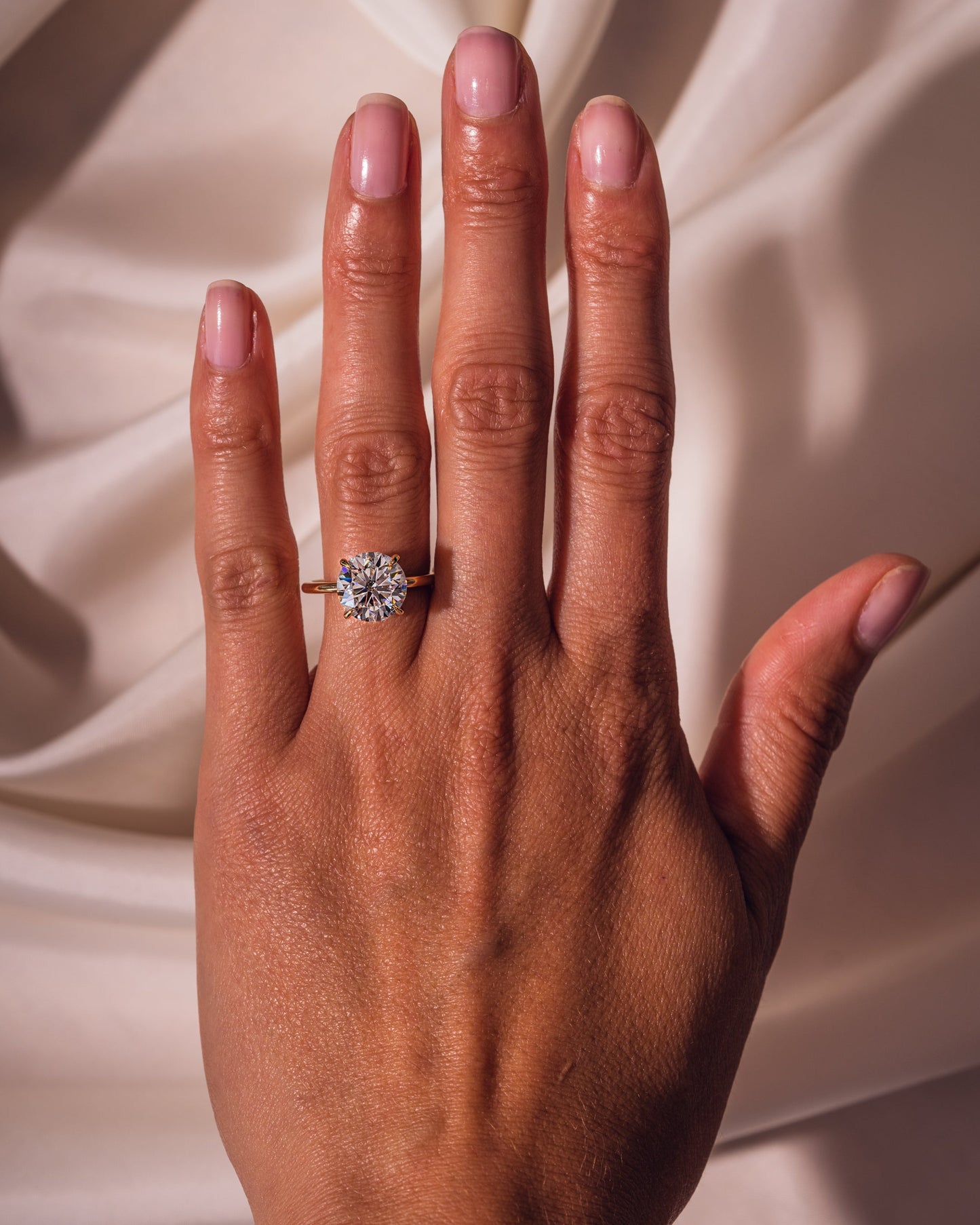 3.08 CT Round Cut Solitaire Hidden Halo Setting Moissanite Engagement Ring