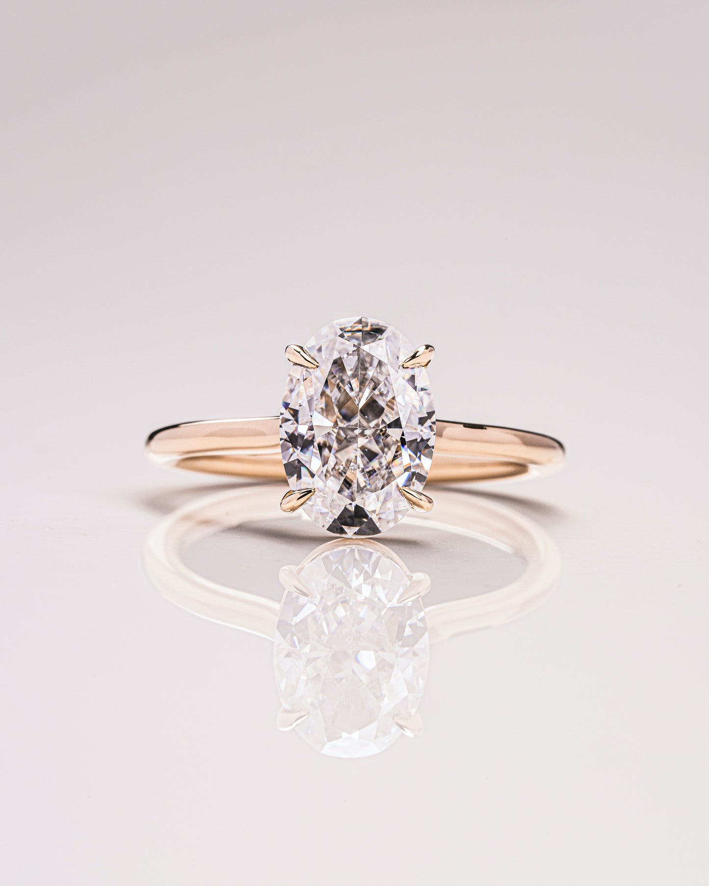 2.72 CT Oval Cut Solitaire Moissanite Engagement Ring