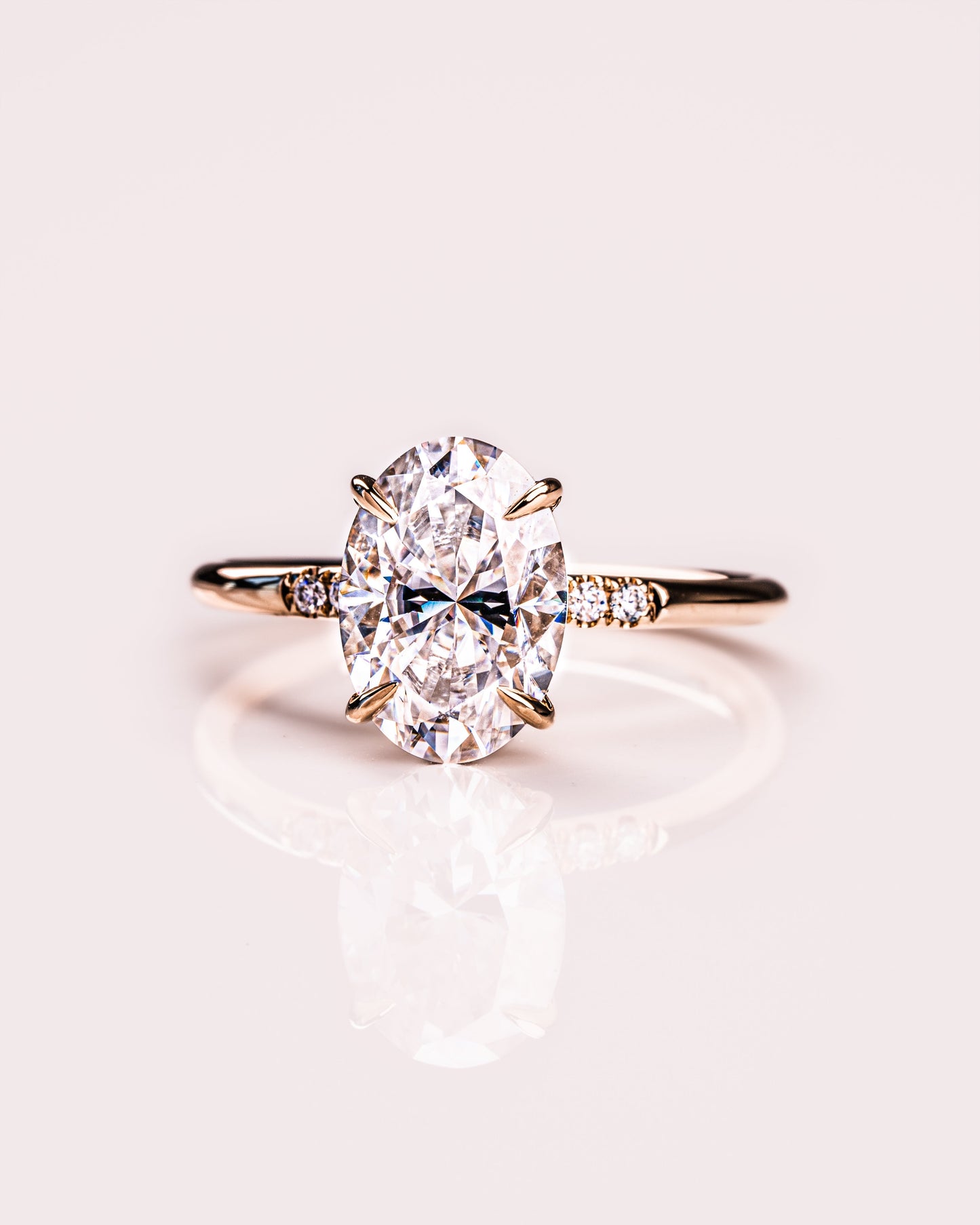 2.72 CT Oval Cut Solitaire Hidden Halo Setting Moissanite Engagement Ring