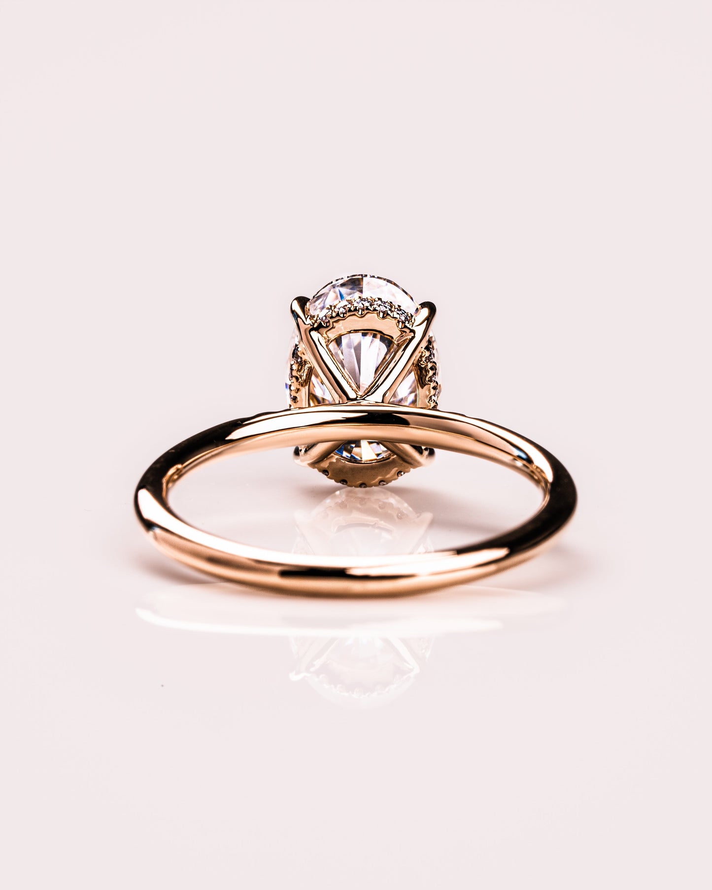 2.72 CT Oval Cut Solitaire Hidden Halo Setting Moissanite Engagement Ring