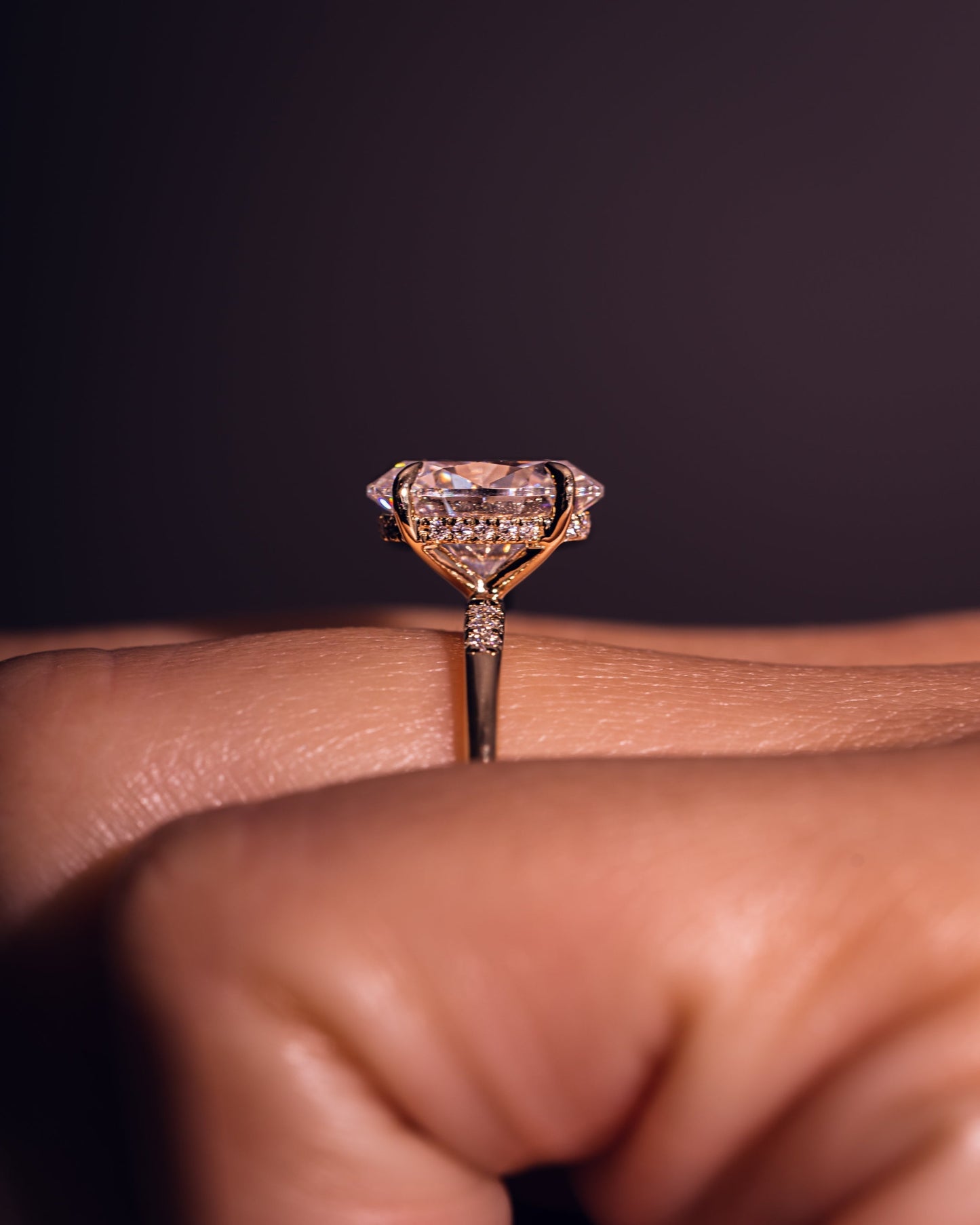 2.72 CT Oval Cut Solitaire Hidden Halo Setting Moissanite Engagement Ring