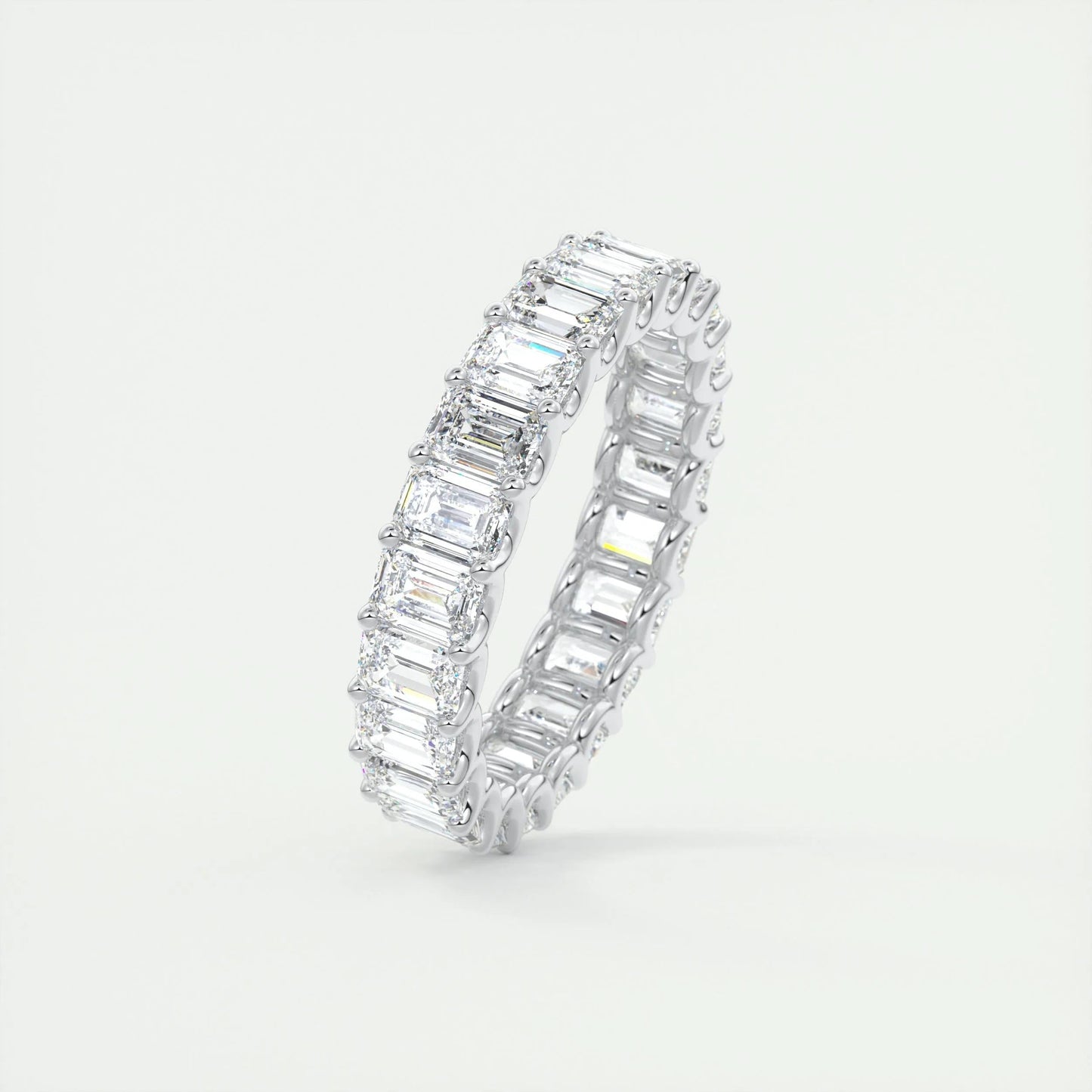 4.60 Emerald Cut Full Eternity Moissanite Bridal Wedding Band