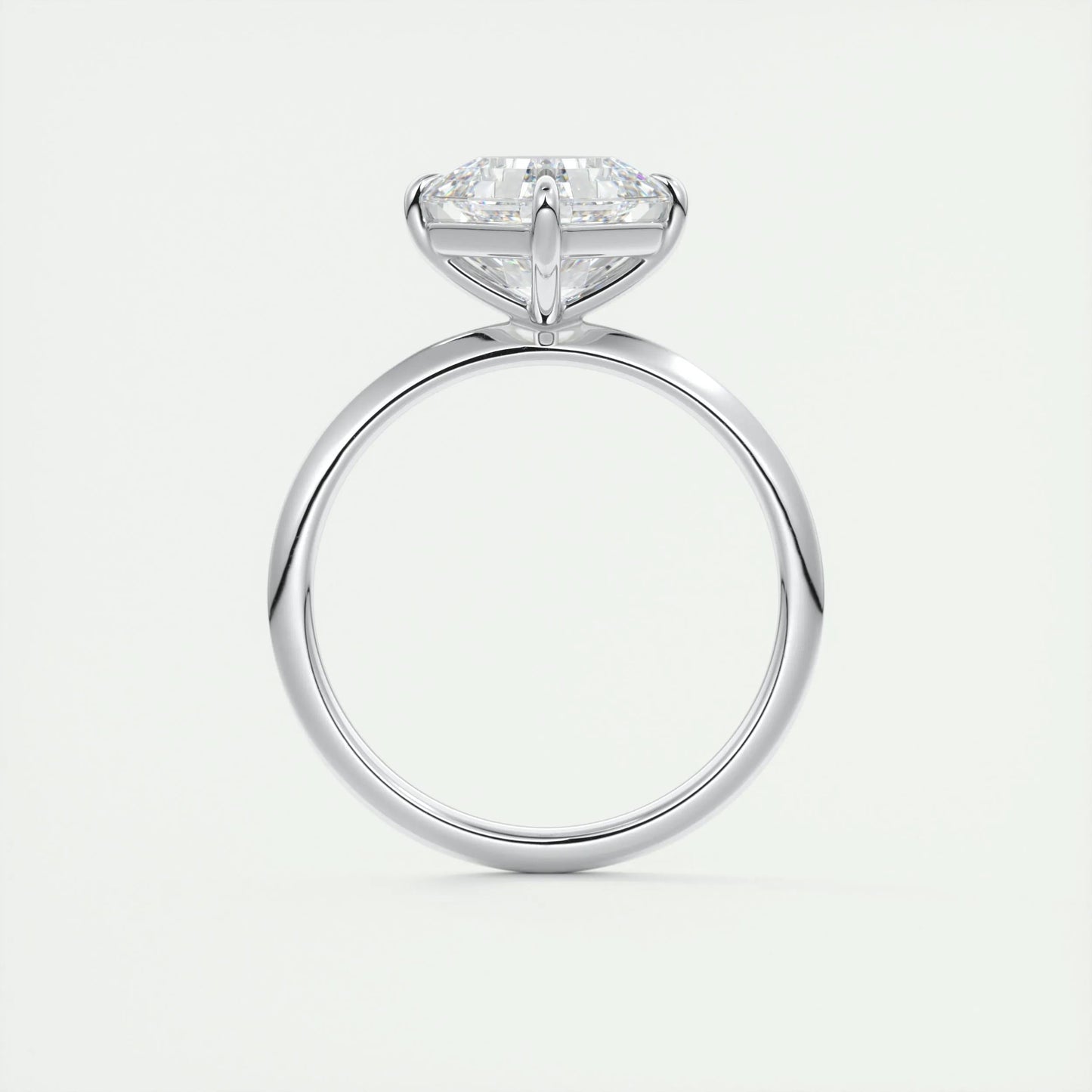 2.03 CT Asscher Cut Solitaire Moissanite Engagement Ring