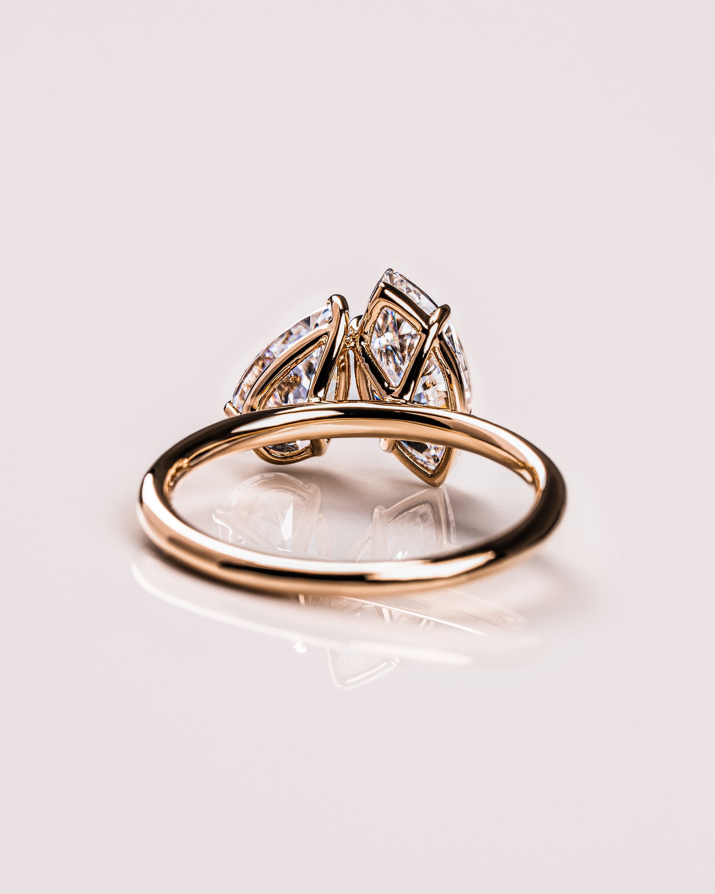 2.50 CT Marquise & Pear Cut Two Stone Moissanite Engagement Ring