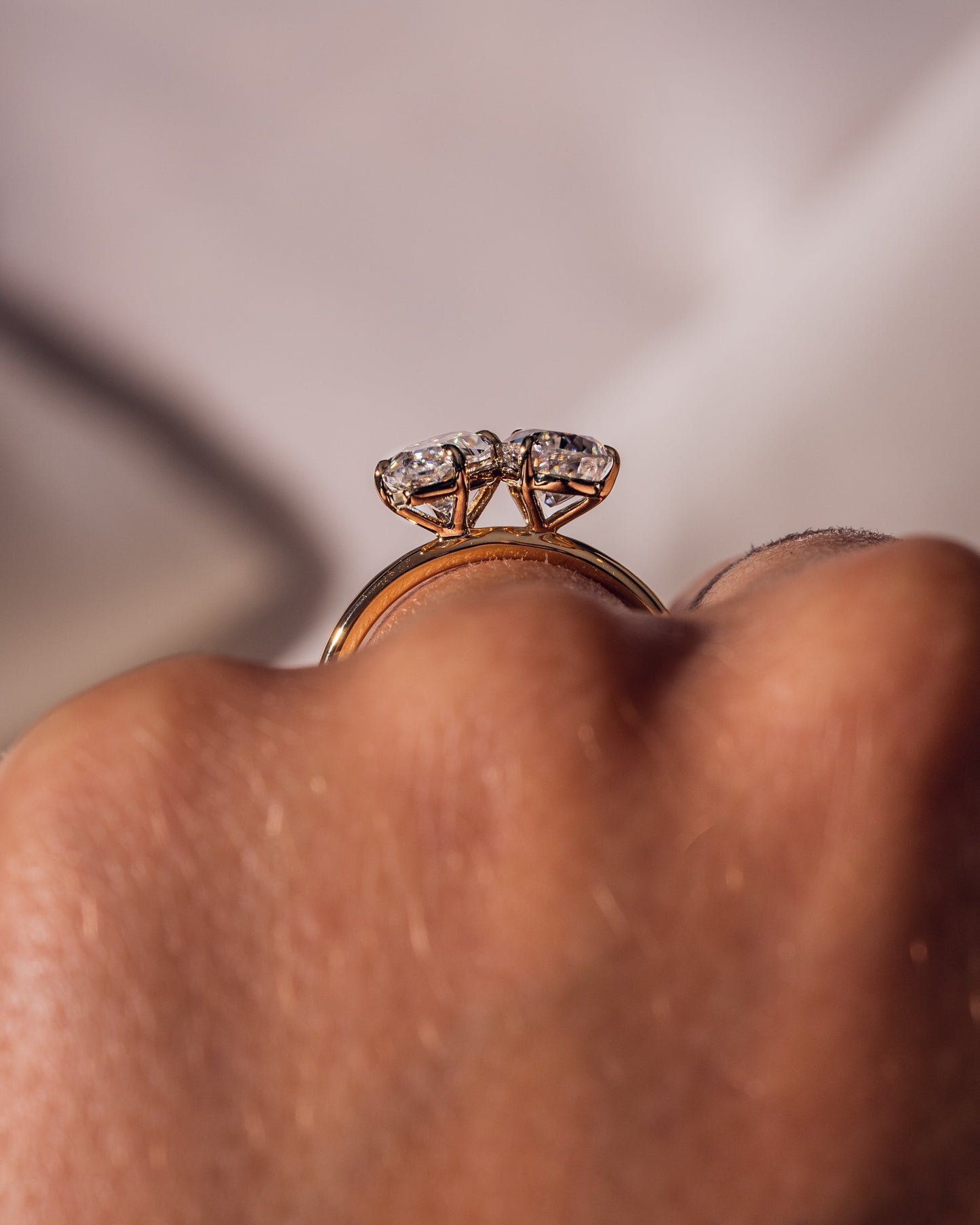 2.50 CT Marquise & Pear Cut Two Stone Moissanite Engagement Ring