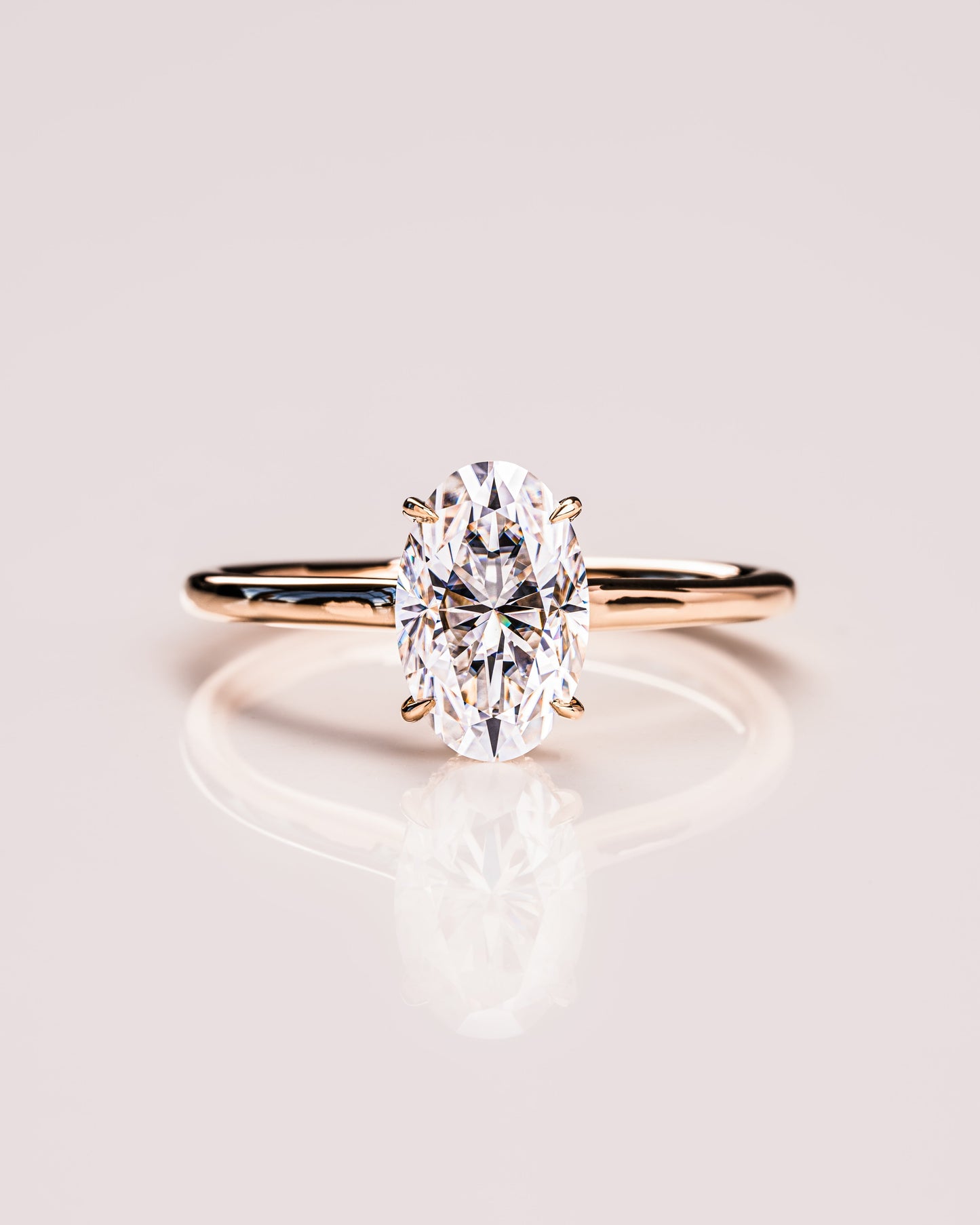 3.74 CT Oval Cut Solitaire Moissanite Engagement Ring