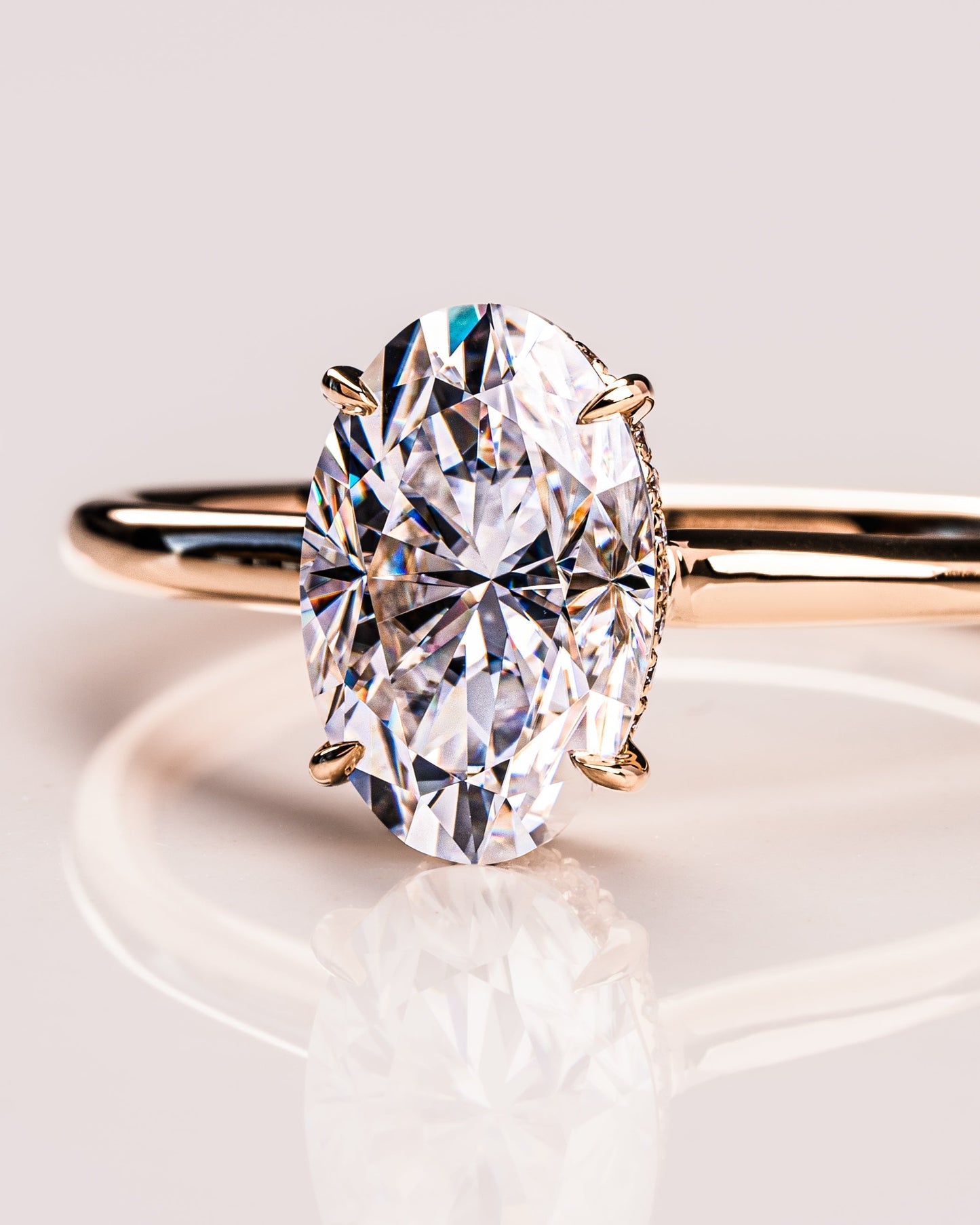 3.74 CT Oval Cut Solitaire Moissanite Engagement Ring