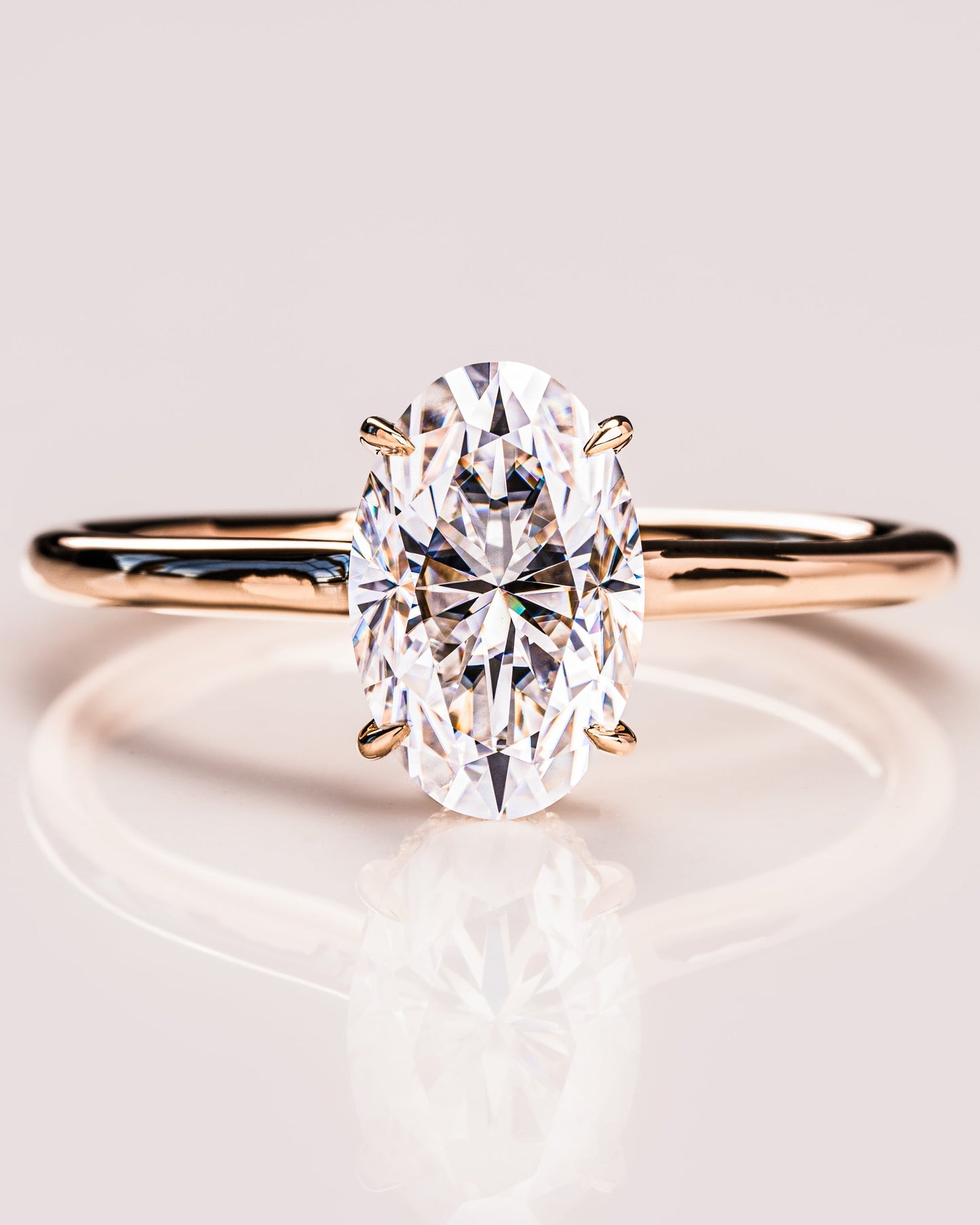 3.74 CT Oval Cut Solitaire Moissanite Engagement Ring