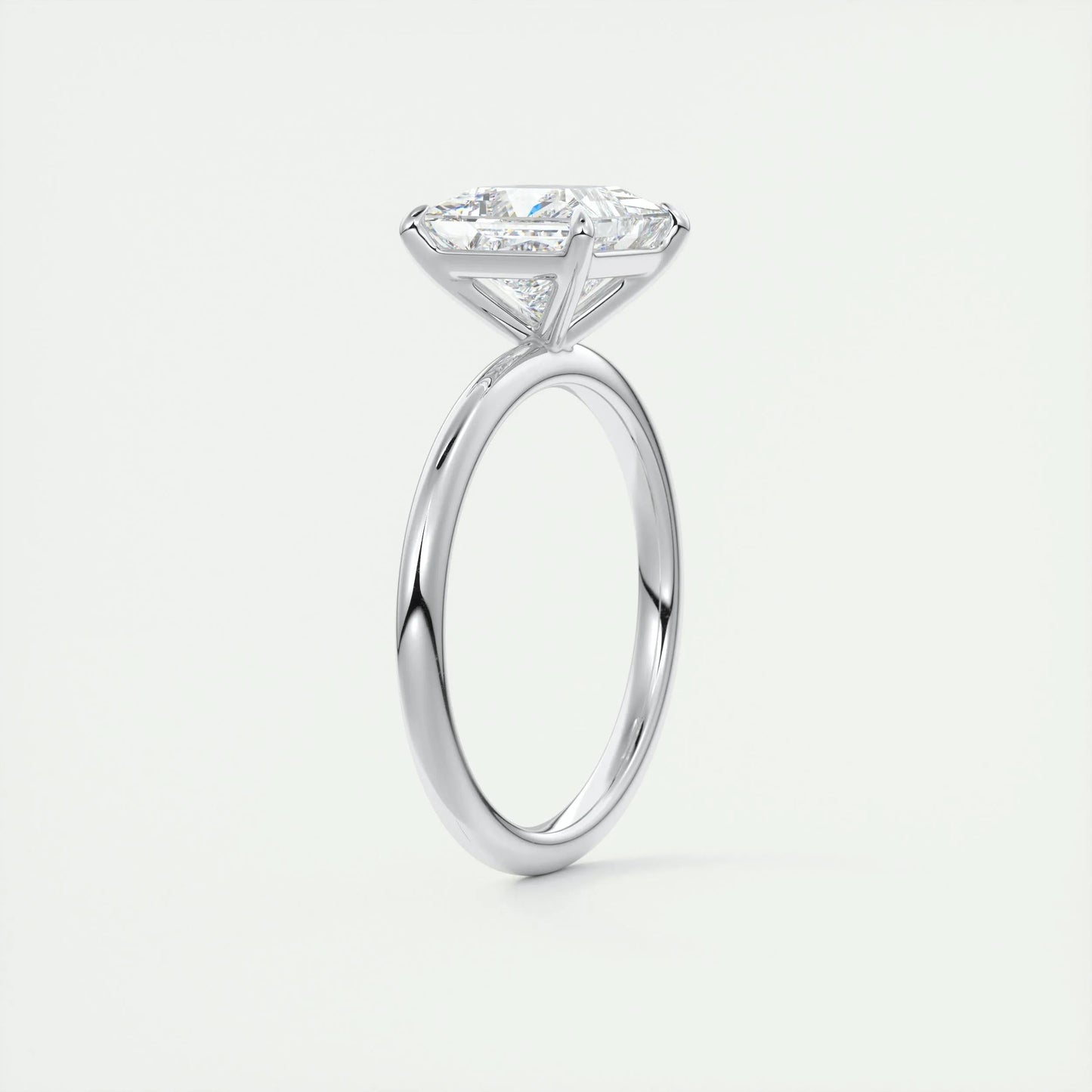2.08 CT Princess Cut Solitaire Moissanite Engagement Ring