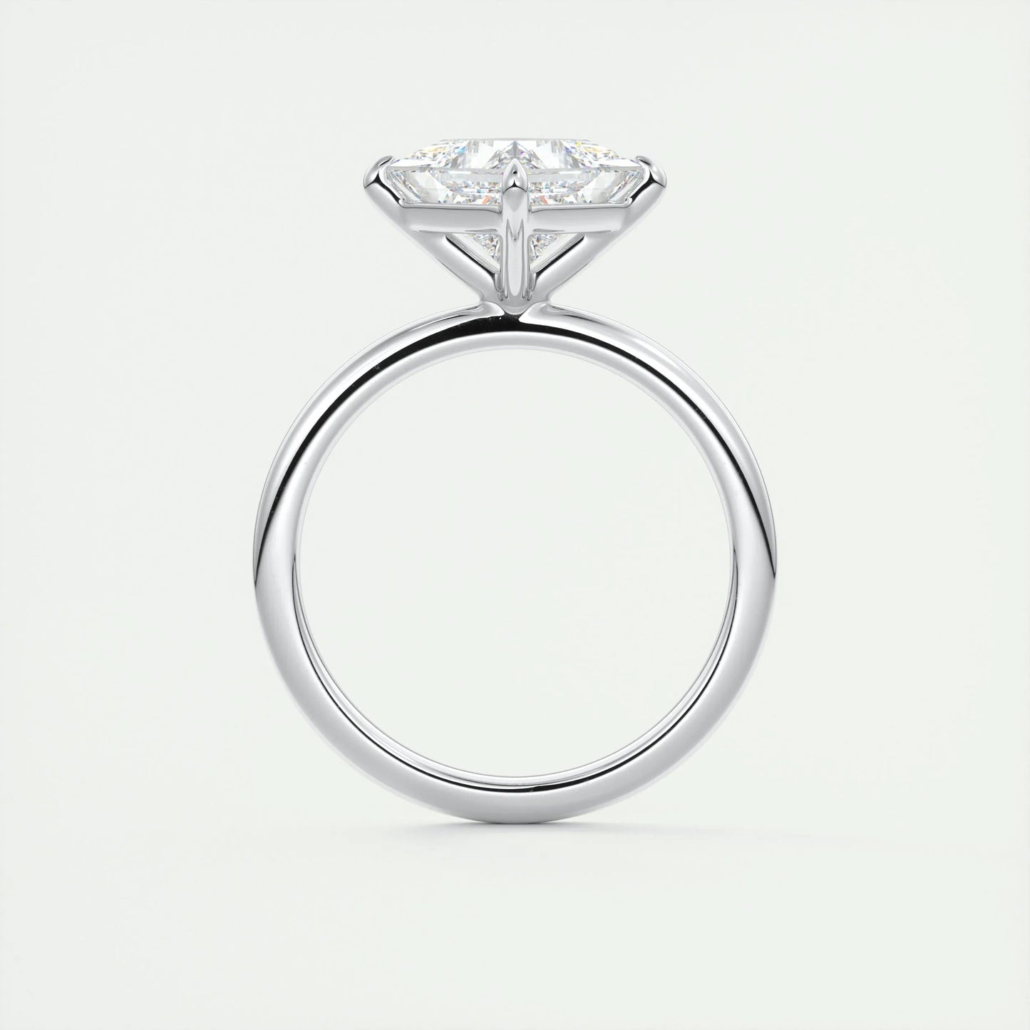 2.08 CT Princess Cut Solitaire Moissanite Engagement Ring
