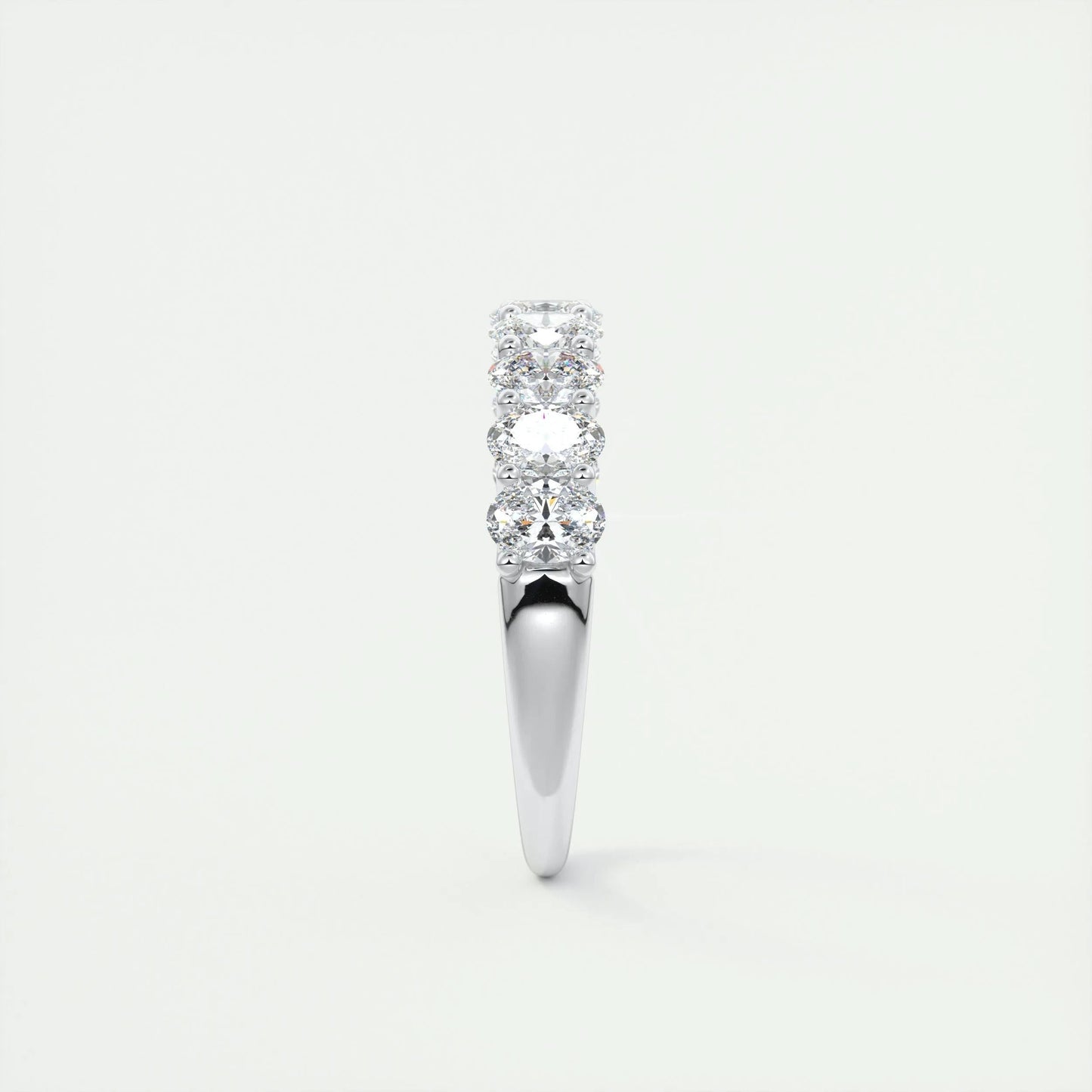 1.35 Oval Cut Shared Prongs Moissanite Bridal Wedding Band