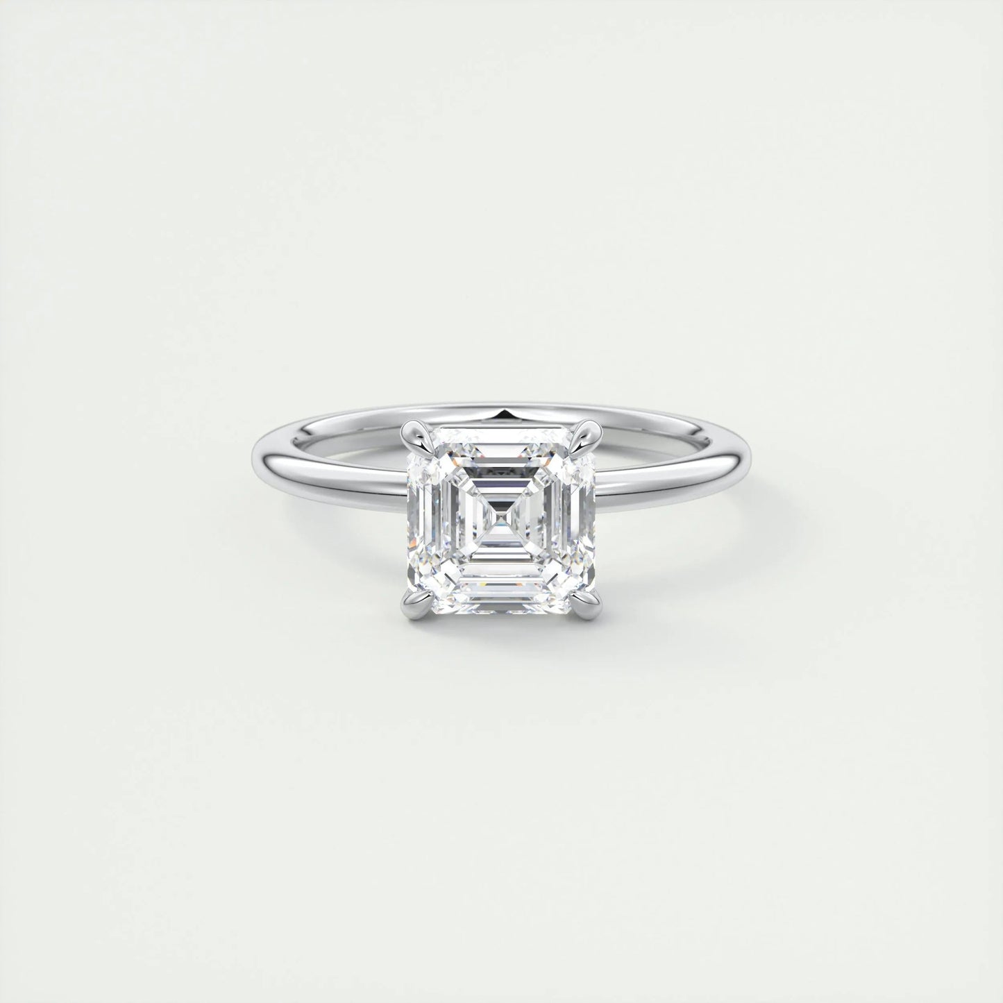 2.03 CT Asscher Cut Solitaire Moissanite Engagement Ring