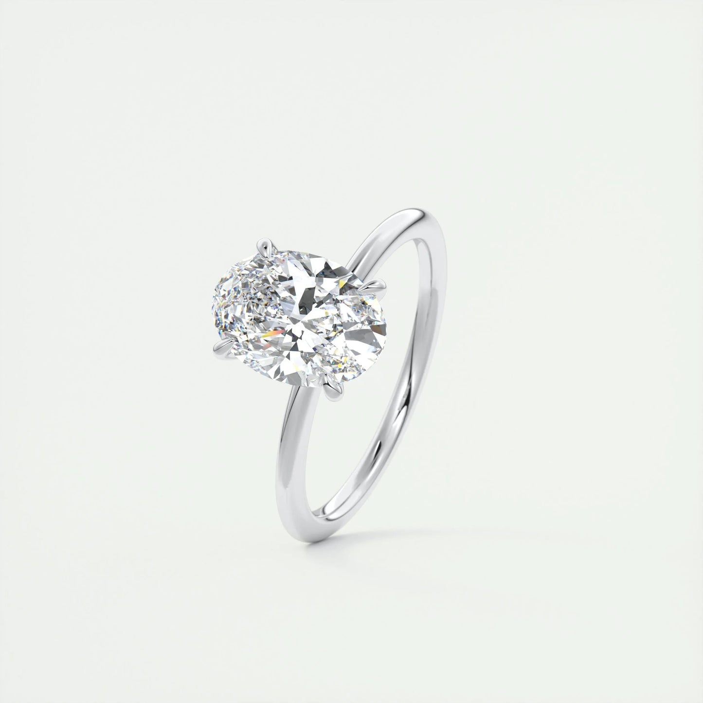 1.91 CT Oval Cut Solitaire Moissanite Engagement Ring