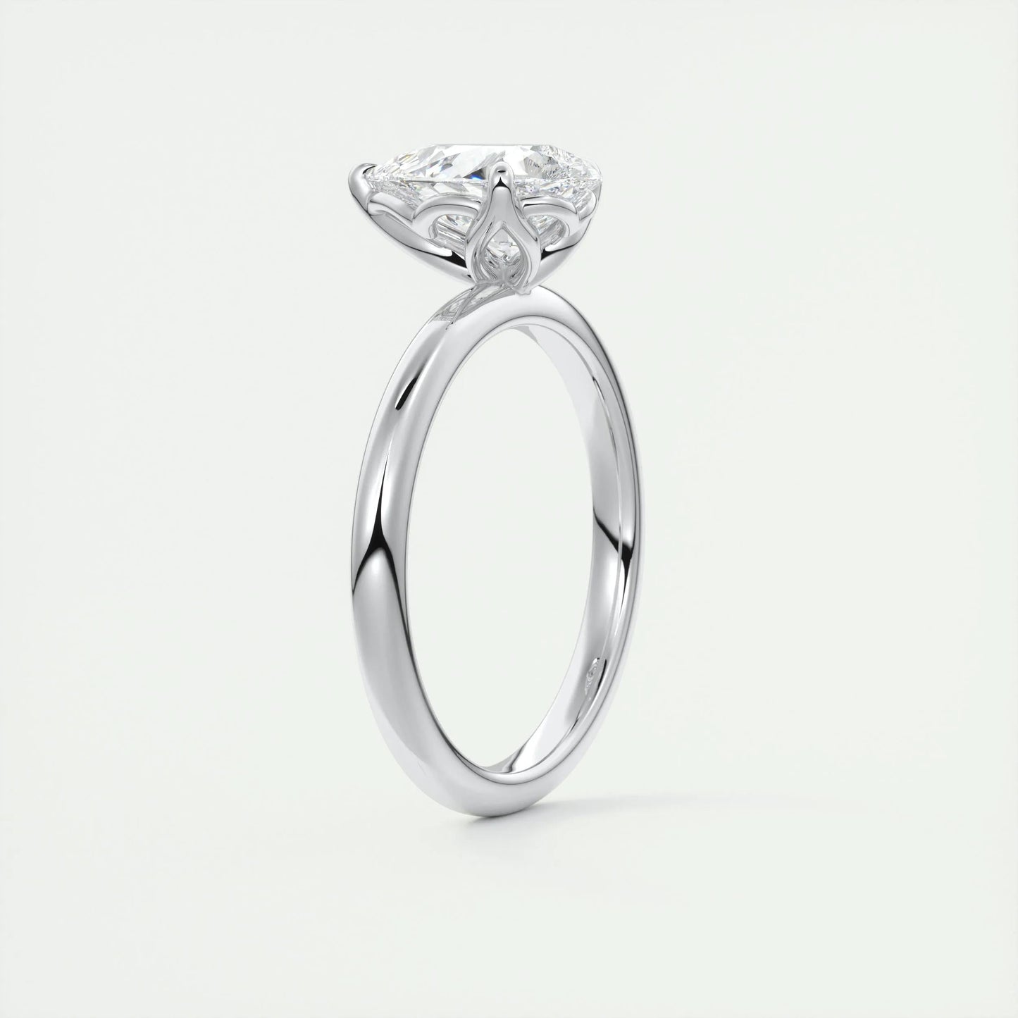 1.93 CT Pear Cut Solitaire Moissanite Engagement Ring