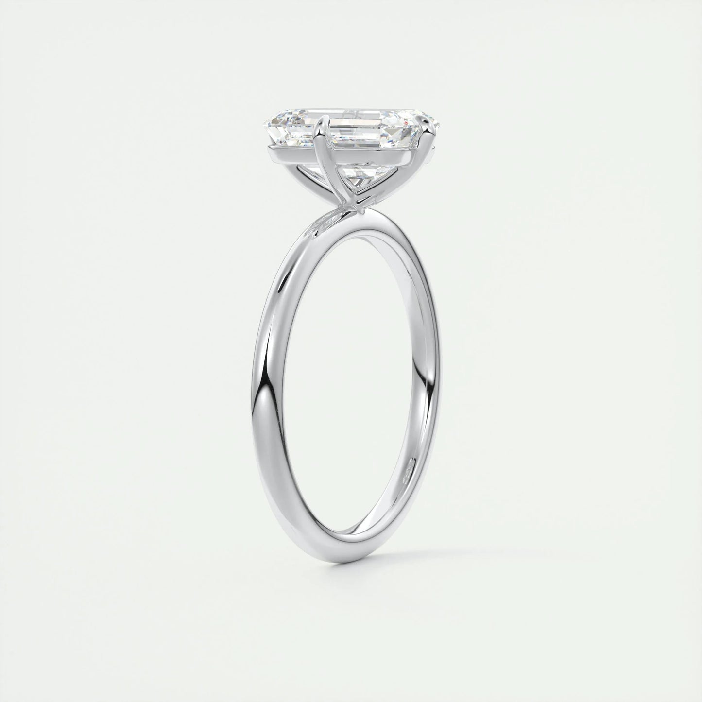 1.91 CT Emerald Cut Solitaire Moissanite Engagement Ring