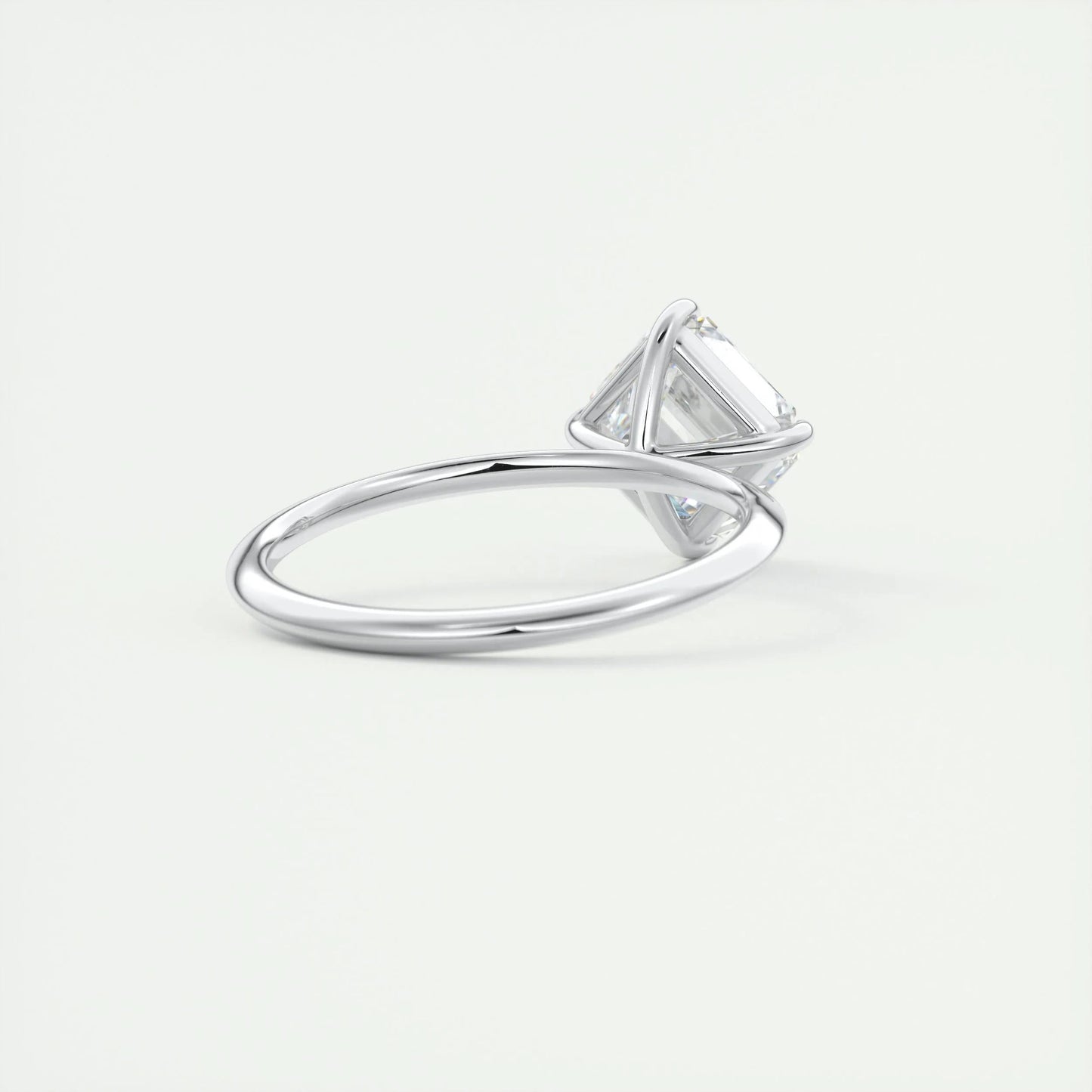 2.03 CT Asscher Cut Solitaire Moissanite Engagement Ring