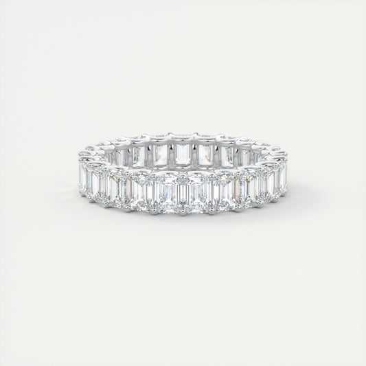 4.60 Emerald Cut Full Eternity Moissanite Bridal Wedding Band