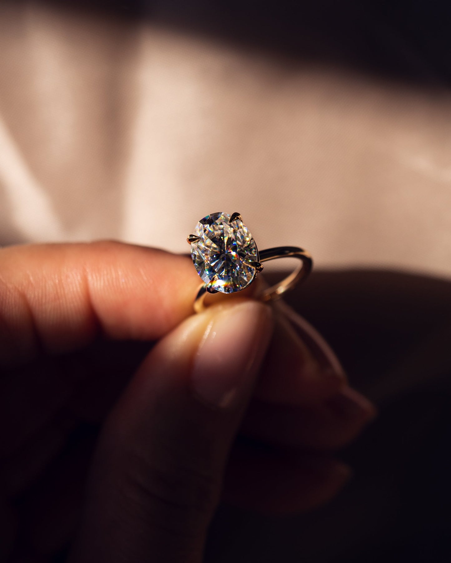 5.18 CT Oval Cut Solitaire Moissanite Engagement Ring