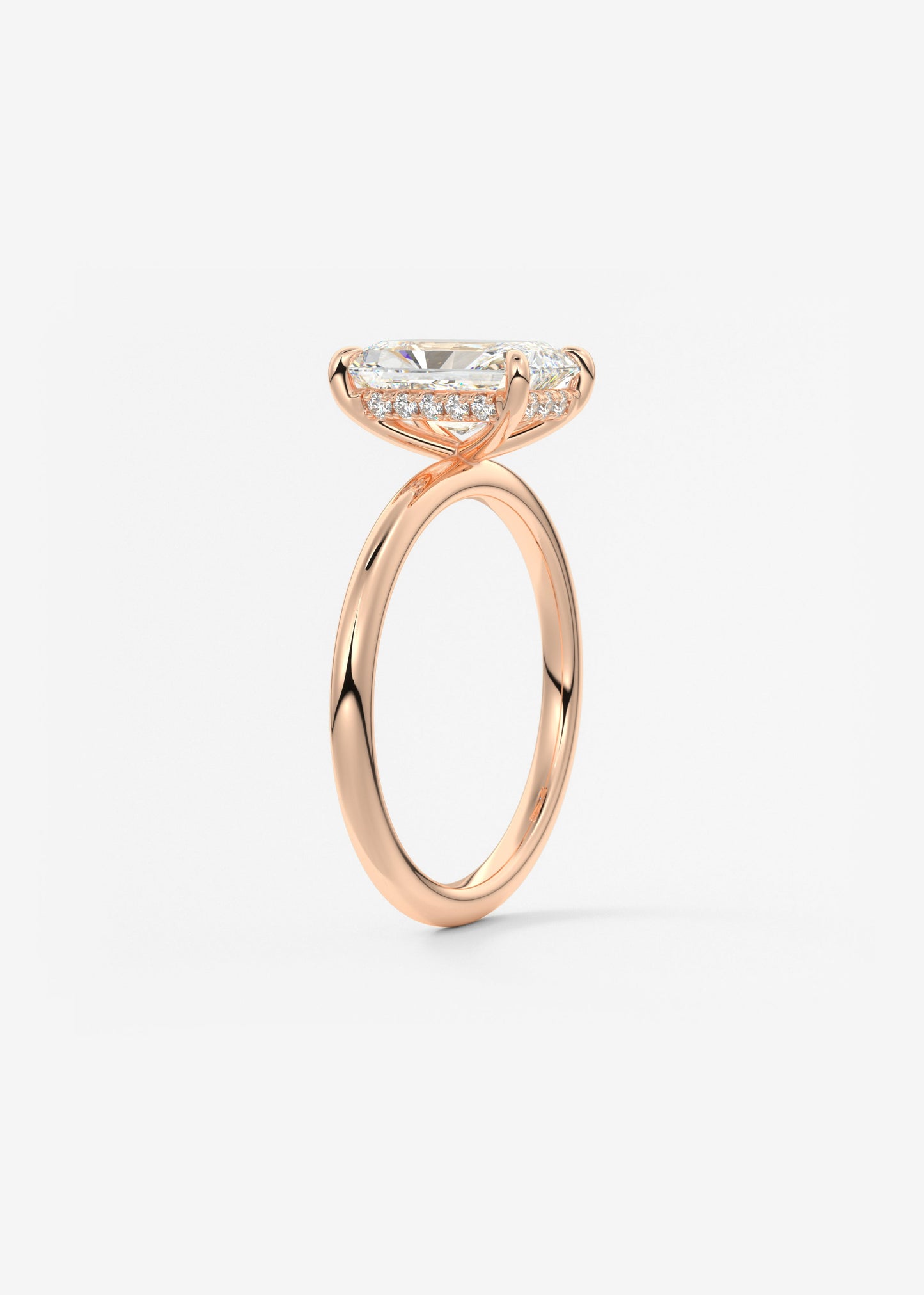 Radiant Hidden Halo Lab Grown Diamond Engagement Ring