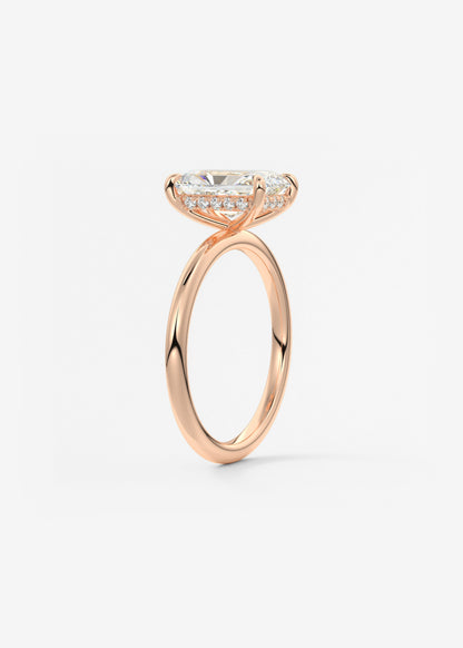 Radiant Hidden Halo Lab Grown Diamond Engagement Ring