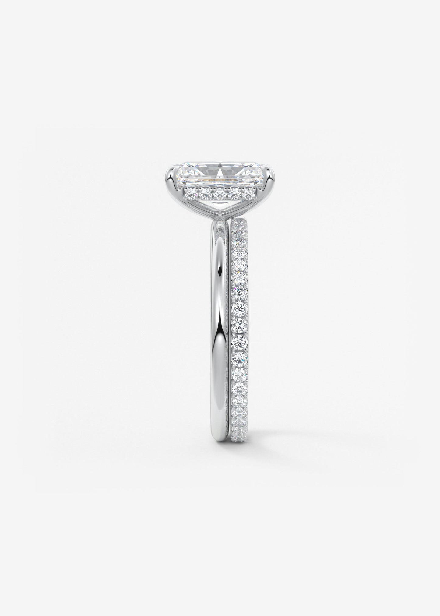 Radiant Hidden Halo Lab Grown Diamond Engagement Ring